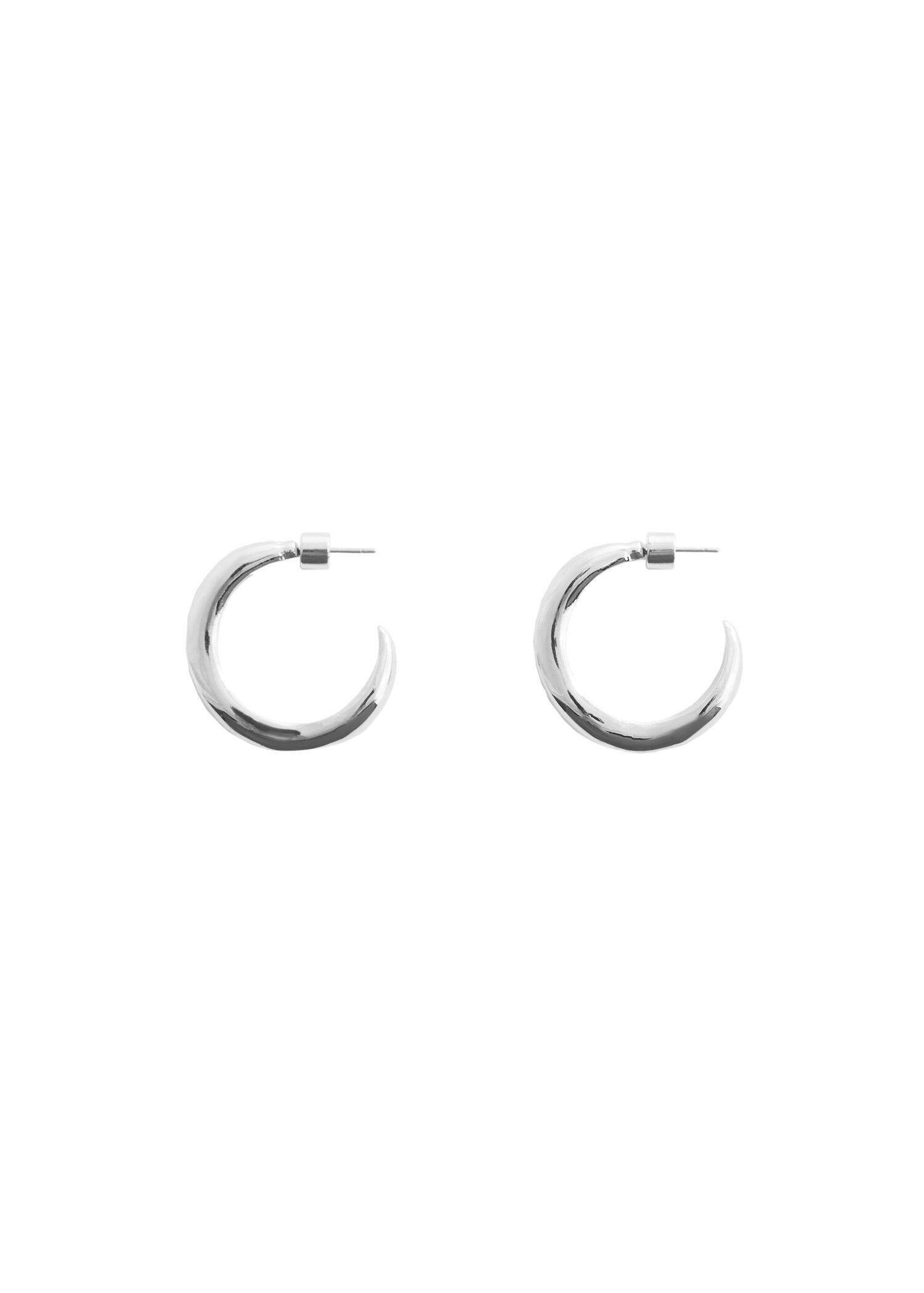 Silver Twisted Hoop Earrings, , large image number 1