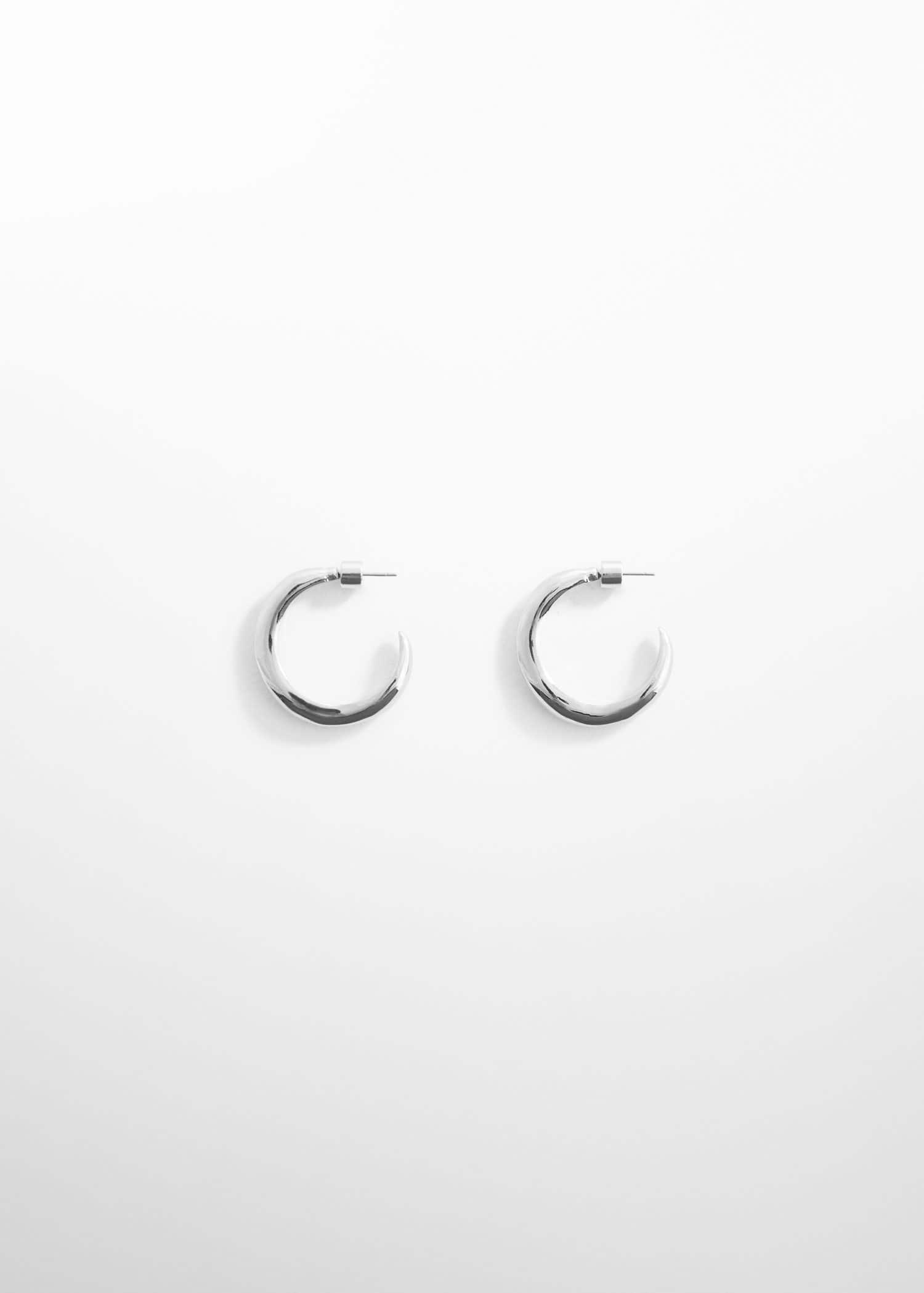 Silver Twisted Hoop Earrings, , large image number 2