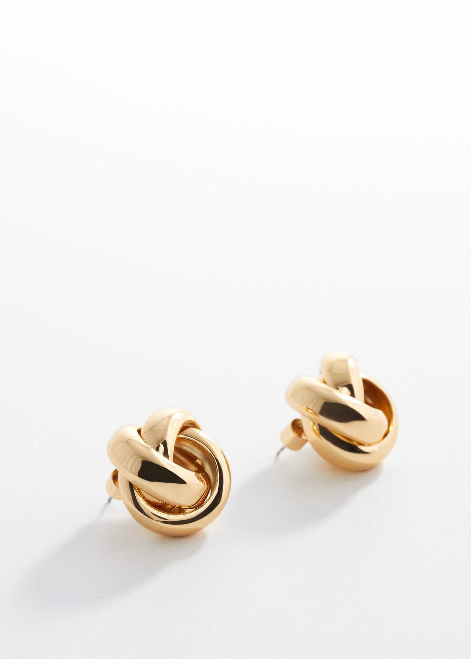 Mango - Gold Intertwined Hoop Earrings