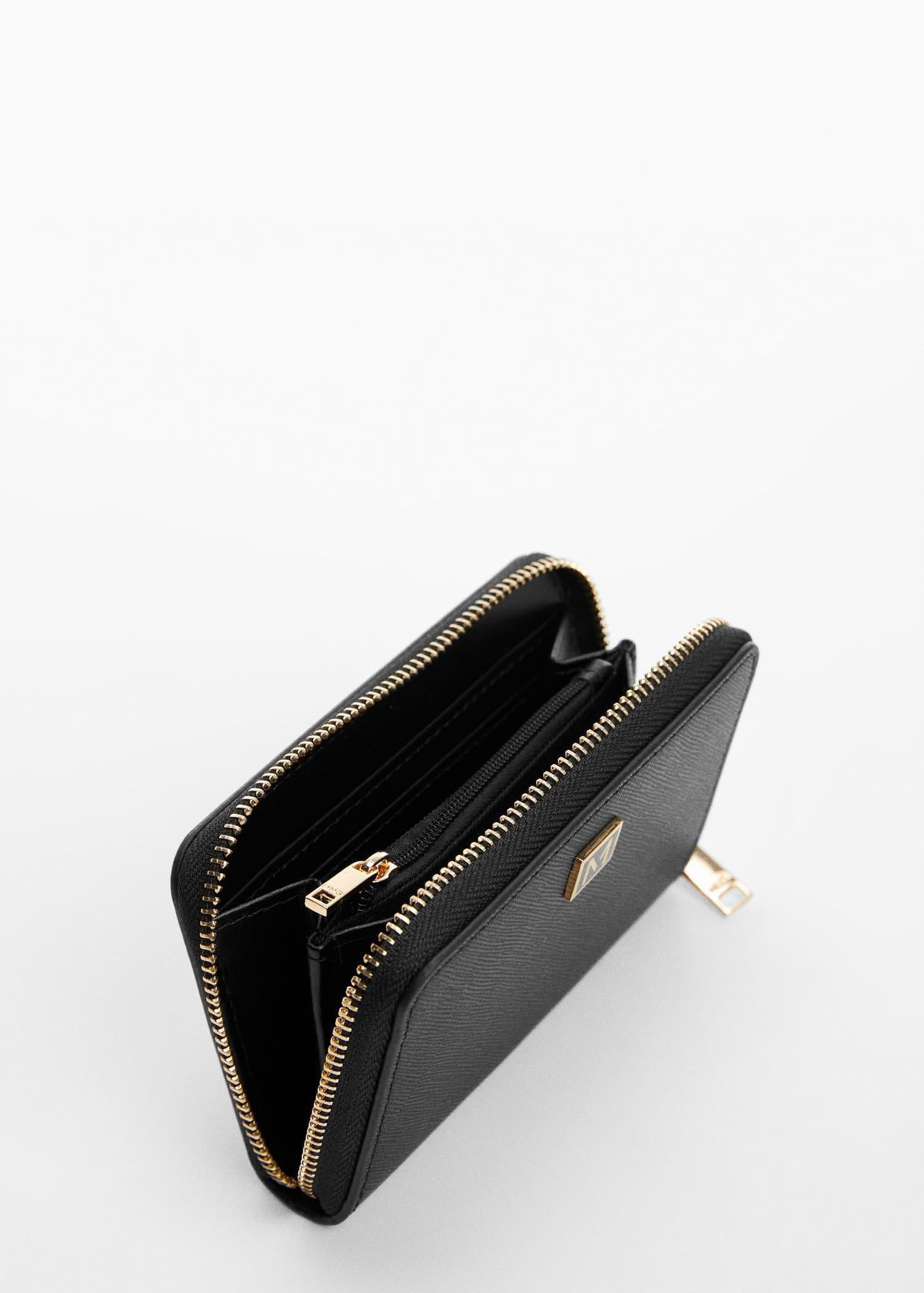 Mango - Black Saffiano-Effect Wallet