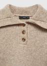 Mango - Brown Collared Knitted Sweater