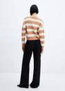 Mango - Brown Lurex Detail Striped Sweater
