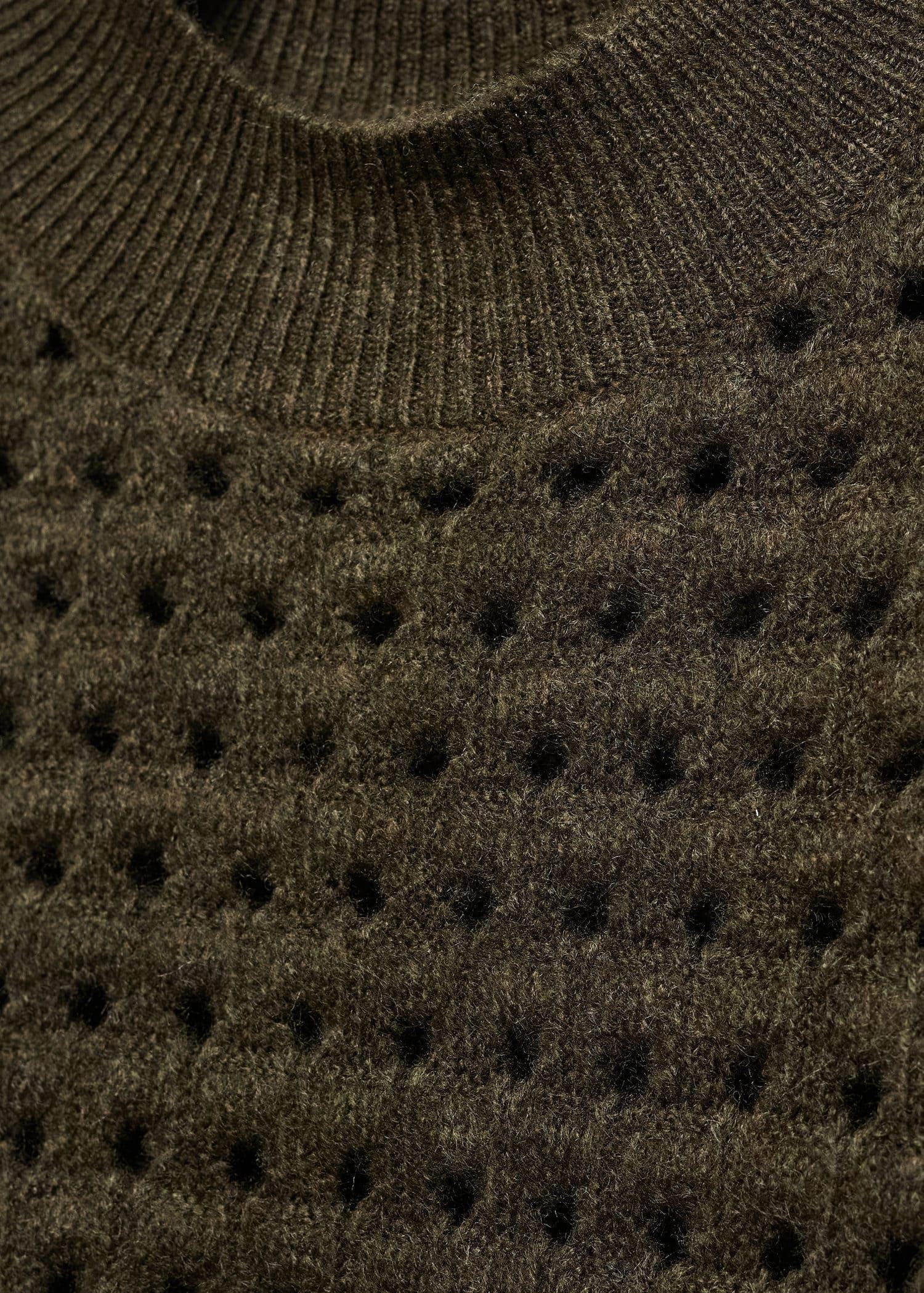 Mango - Beige Openwork Detail Knitted Sweater