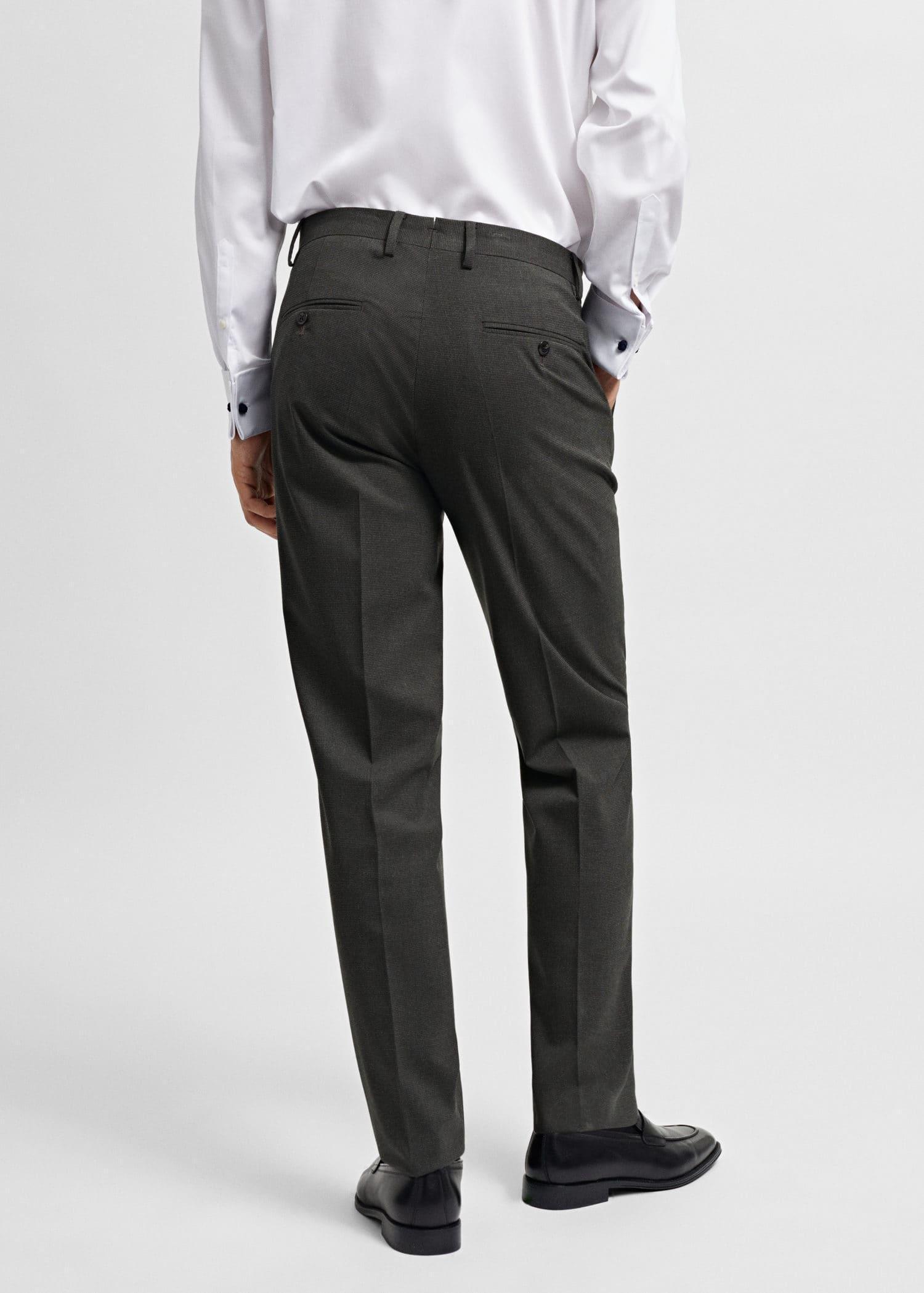 Mango - Green Stretch Fabric Slim-Fit Suit Trousers