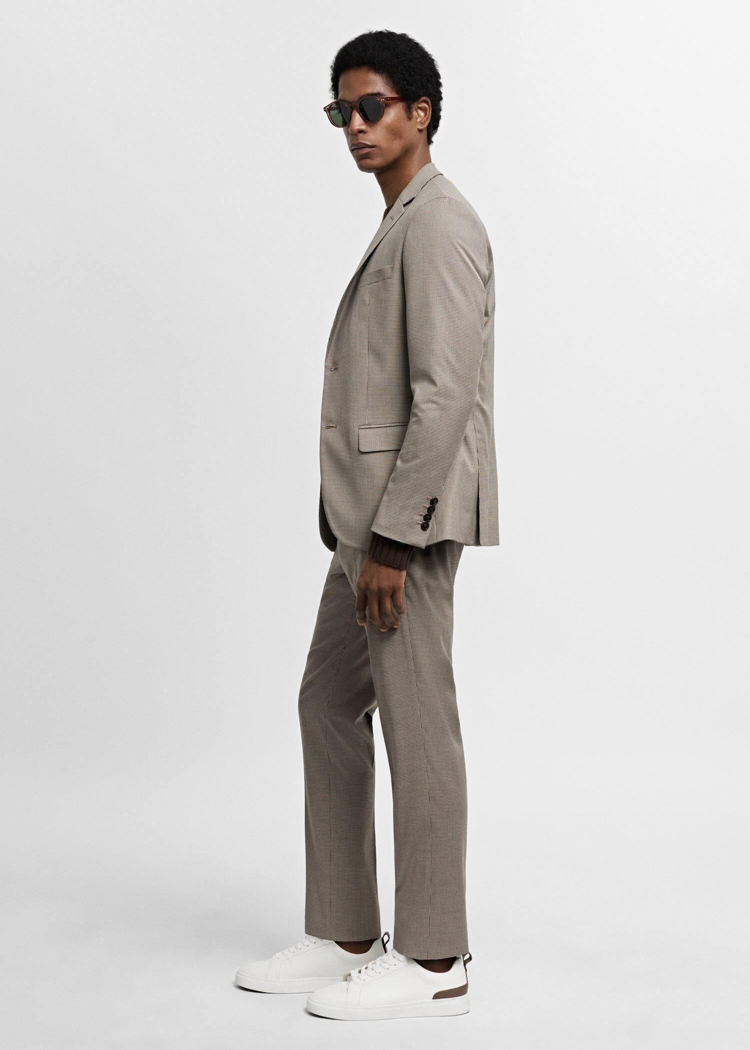 Mango - Beige Stretch Super Slim Suit Pants