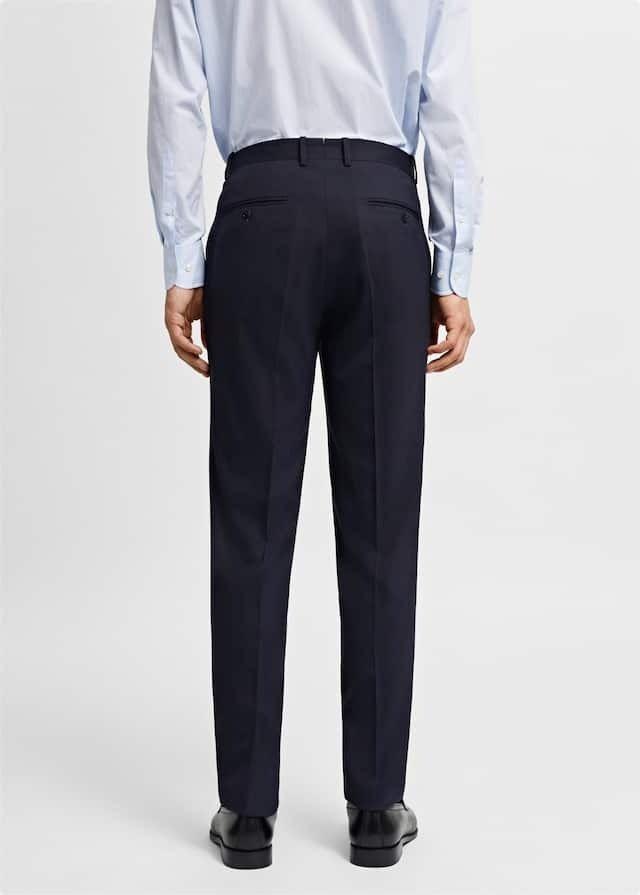 Mango - Navy Wool Slim-Fit Suit Trousers