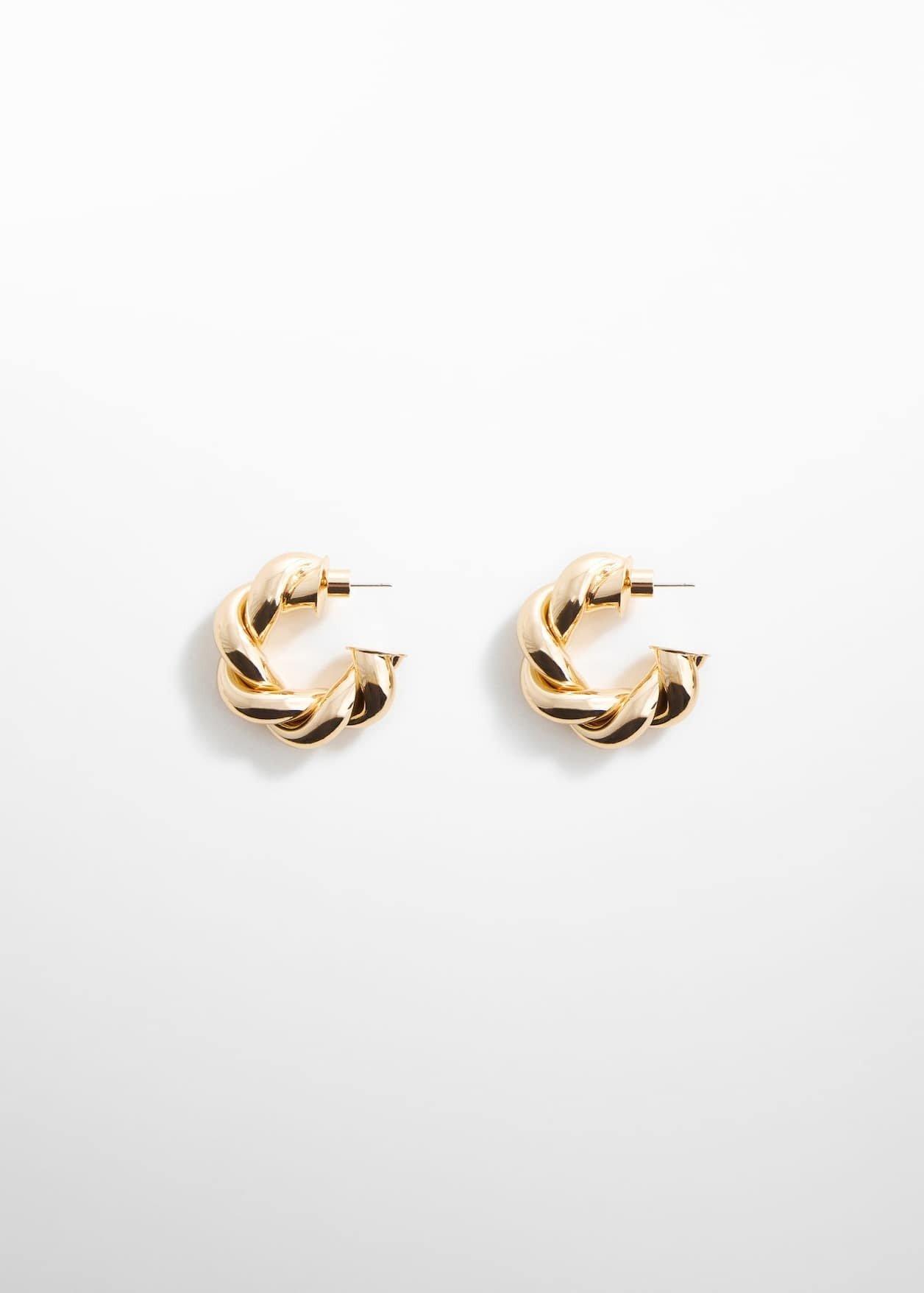 Mango - Gold Intertwined Hoop Earrings