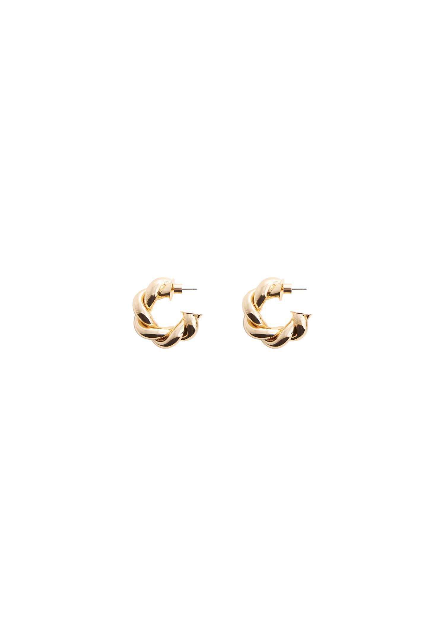 Mango - Gold Intertwined Hoop Earrings