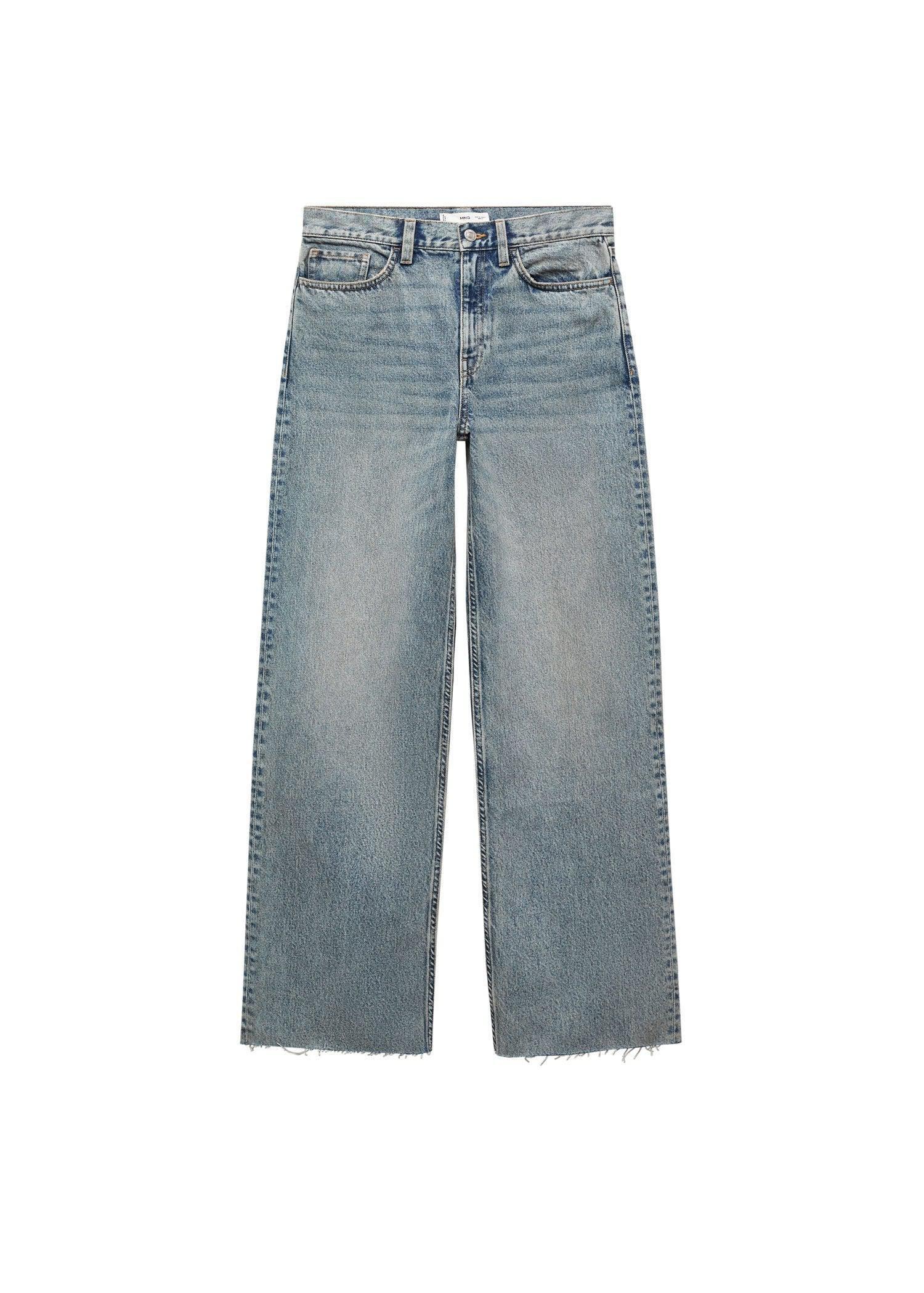 Mango - Blue High-Waist Wideleg Jeans