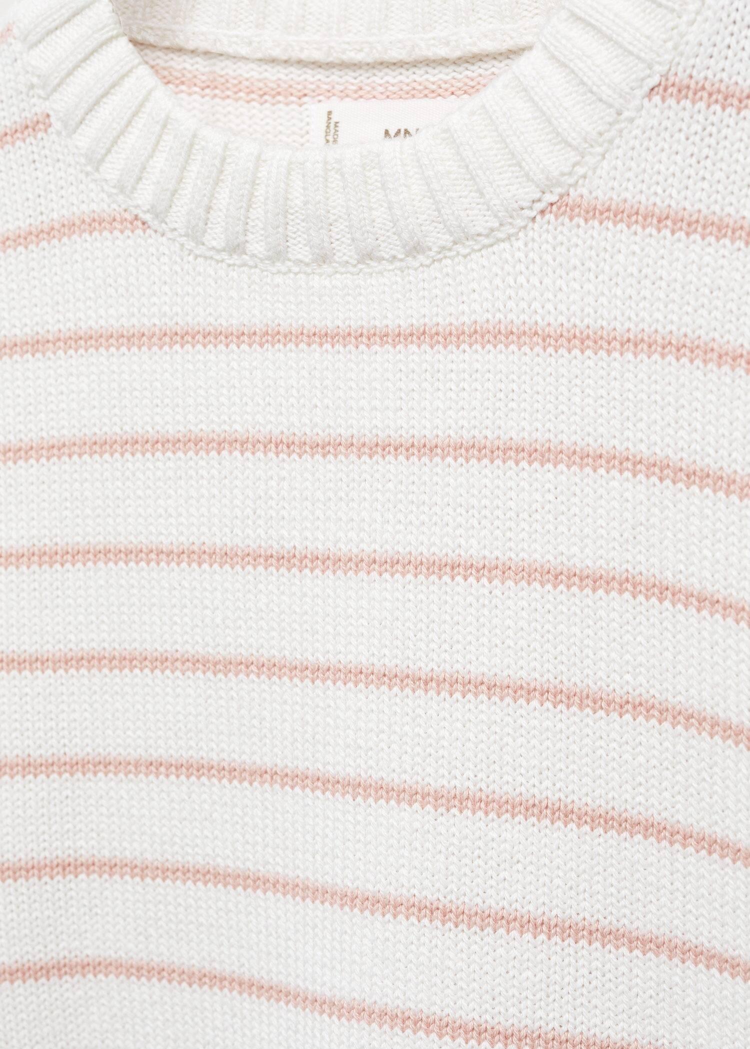 Mango - Pink Lt-Pastel Striped Cotton-Blend Sweater, Kids Girls
