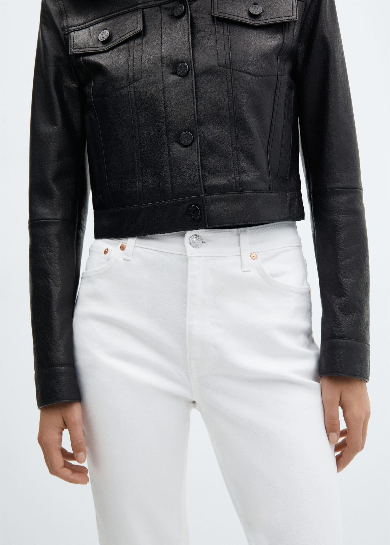 White Slim Cropped Jeans, , large image number 5
