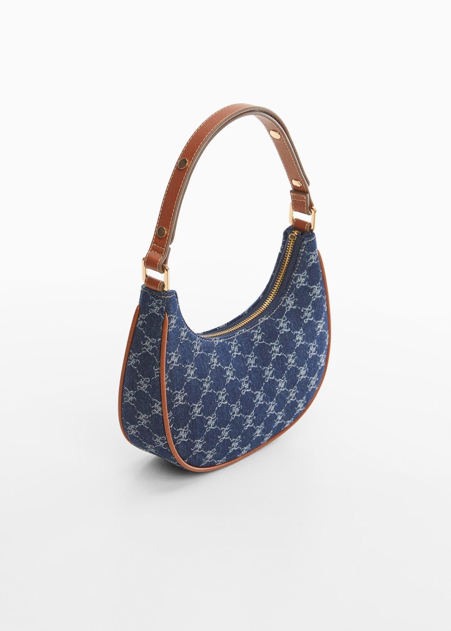 Mango - Blue Jacquard Shoulder Bag