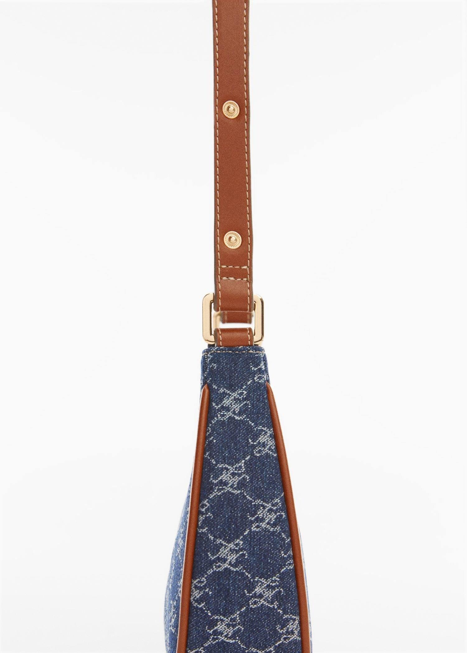 Mango - Blue Jacquard Shoulder Bag