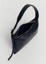 Mango - Black Leather Shoulder Bag With Buckle
