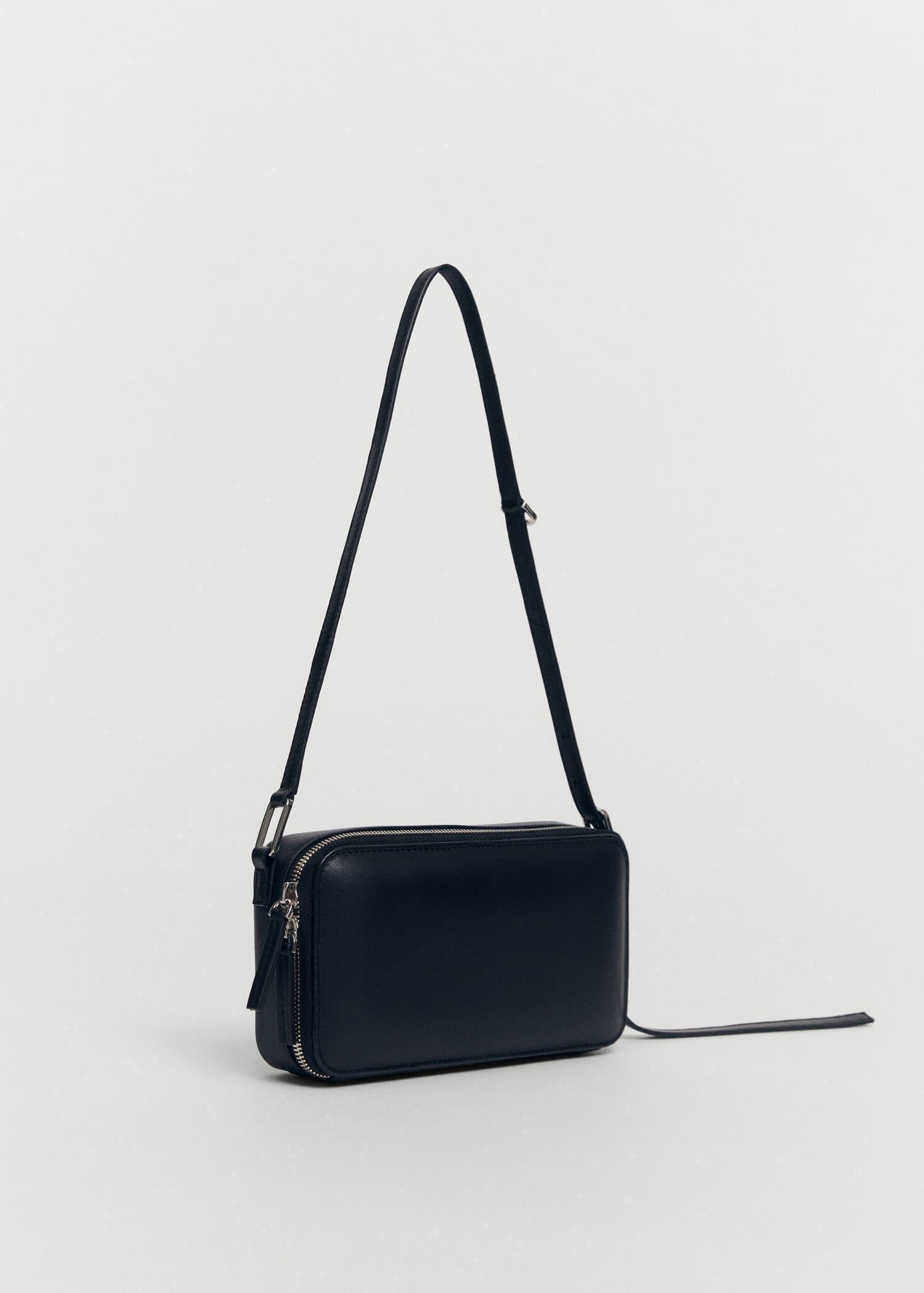 Mango - Black Rectangular Leather Handbag