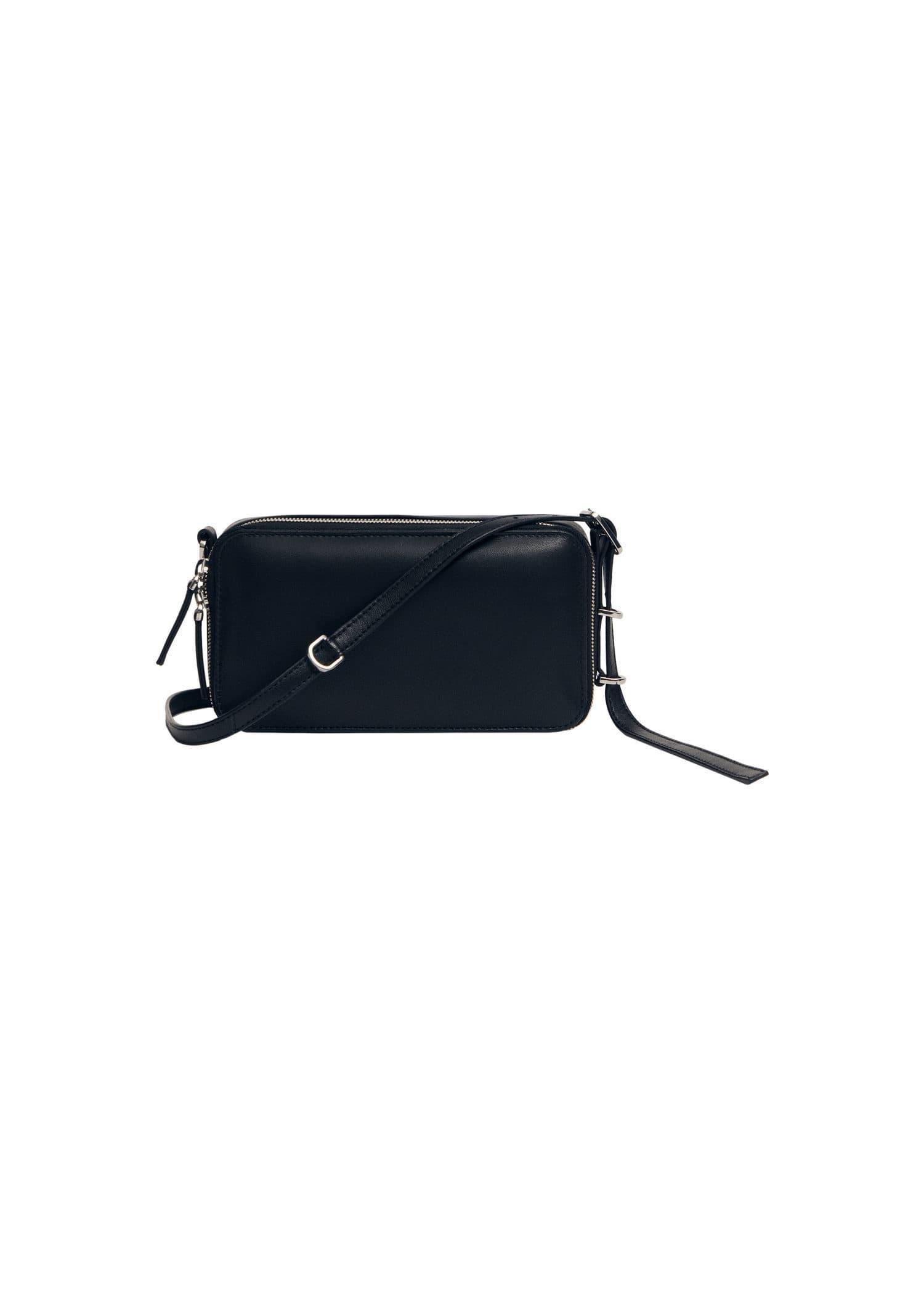 Black Rectangular Leather Handbag, , large image number 3