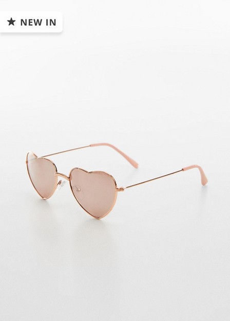 Mango - Pink Heart-Shape Sunglasses, kids Girls