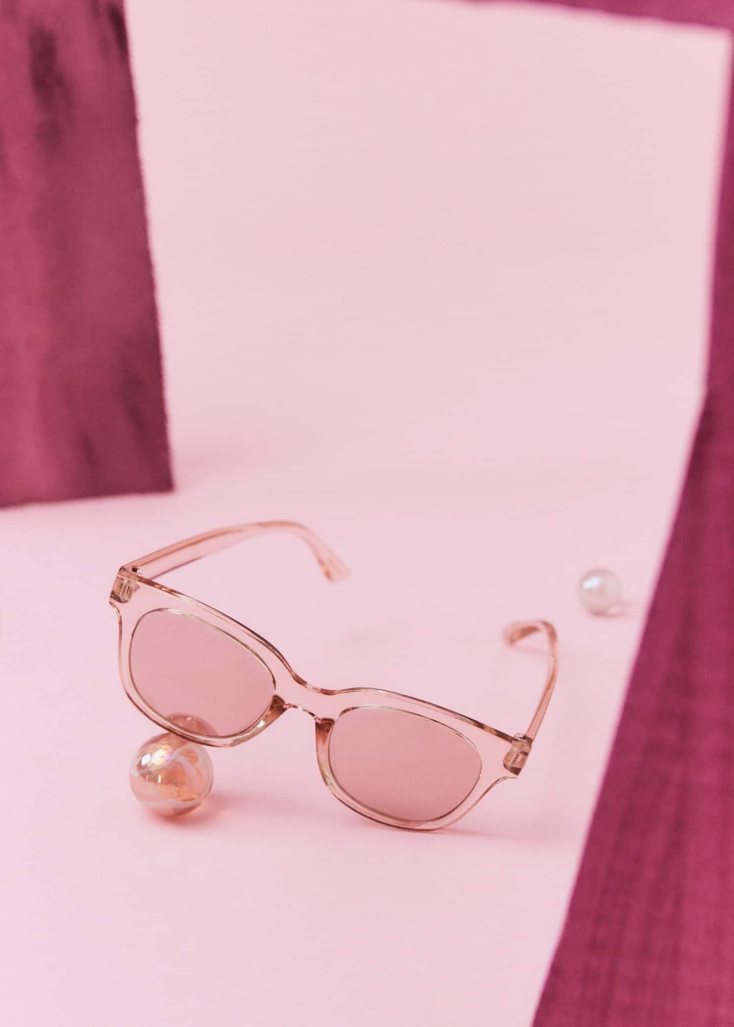 Mango - Pink Acetate Frame Sunglasses, kids Girls