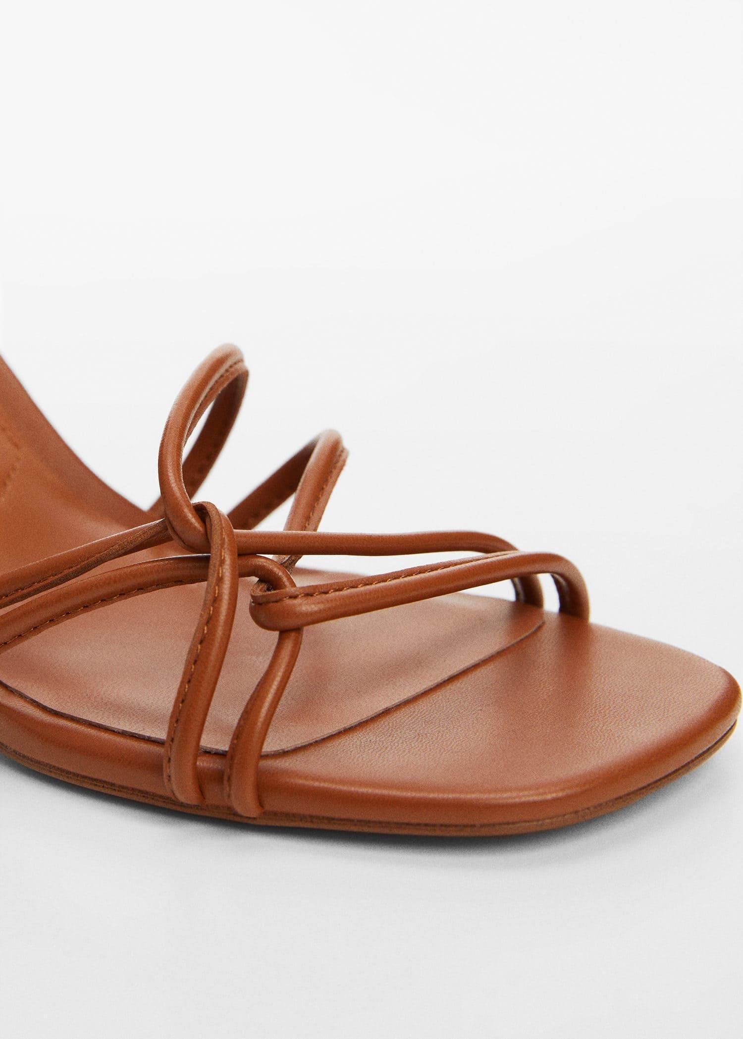 Mango - Brown Metallic Strappy Heeled Sandal