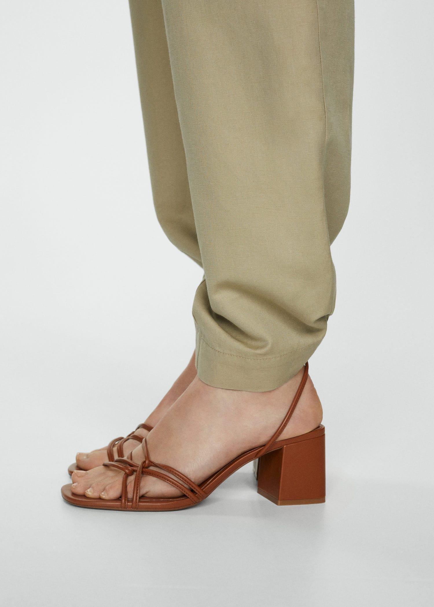 Mango - Brown Metallic Strappy Heeled Sandal