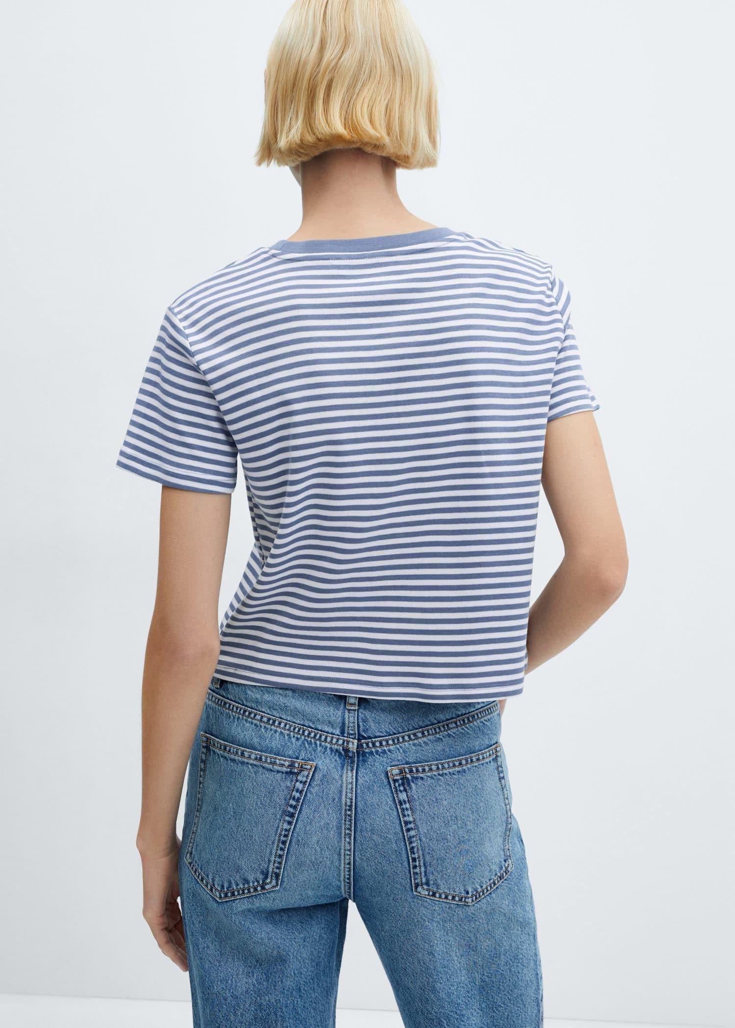 Mango - Blue Striped Short-Sleeved T-Shirt