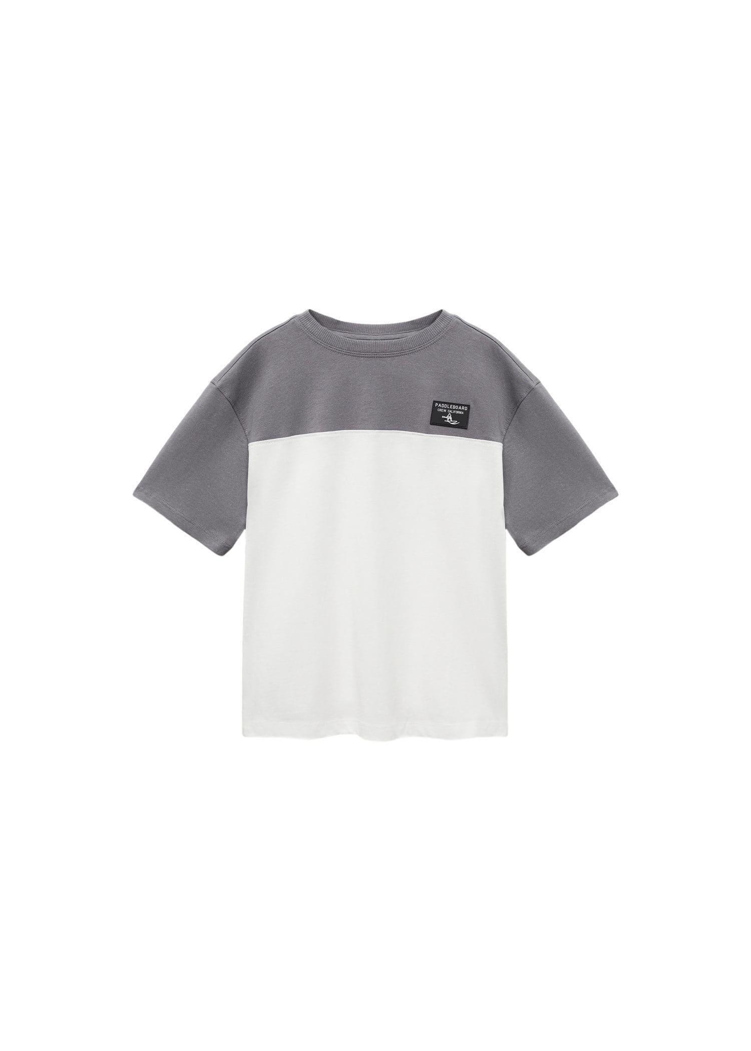Mango - Grey Two-Tone Surf T-Shirt, Kids Boys