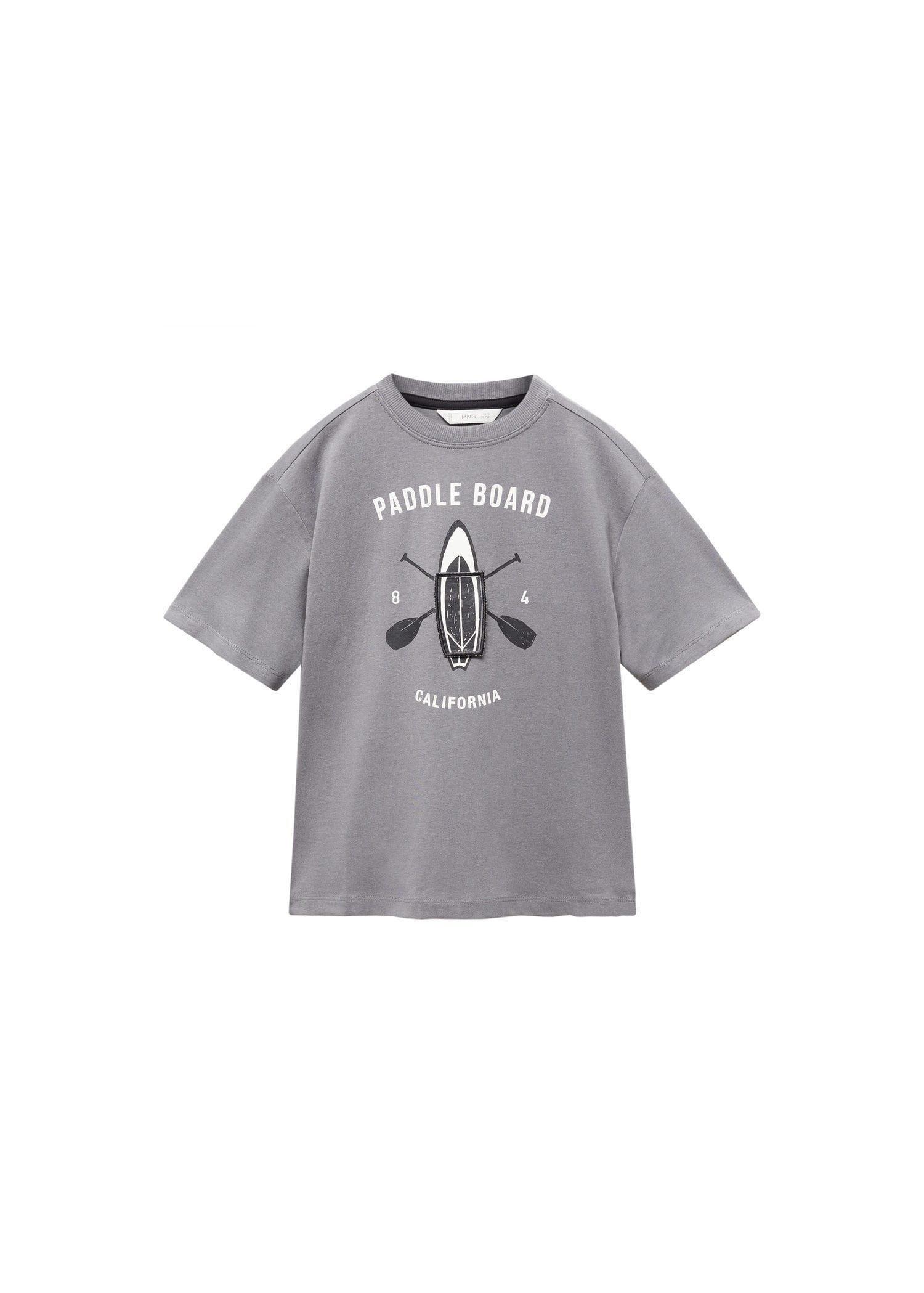 Mango - Grey Surf Printed T-Shirt, Kids Boys