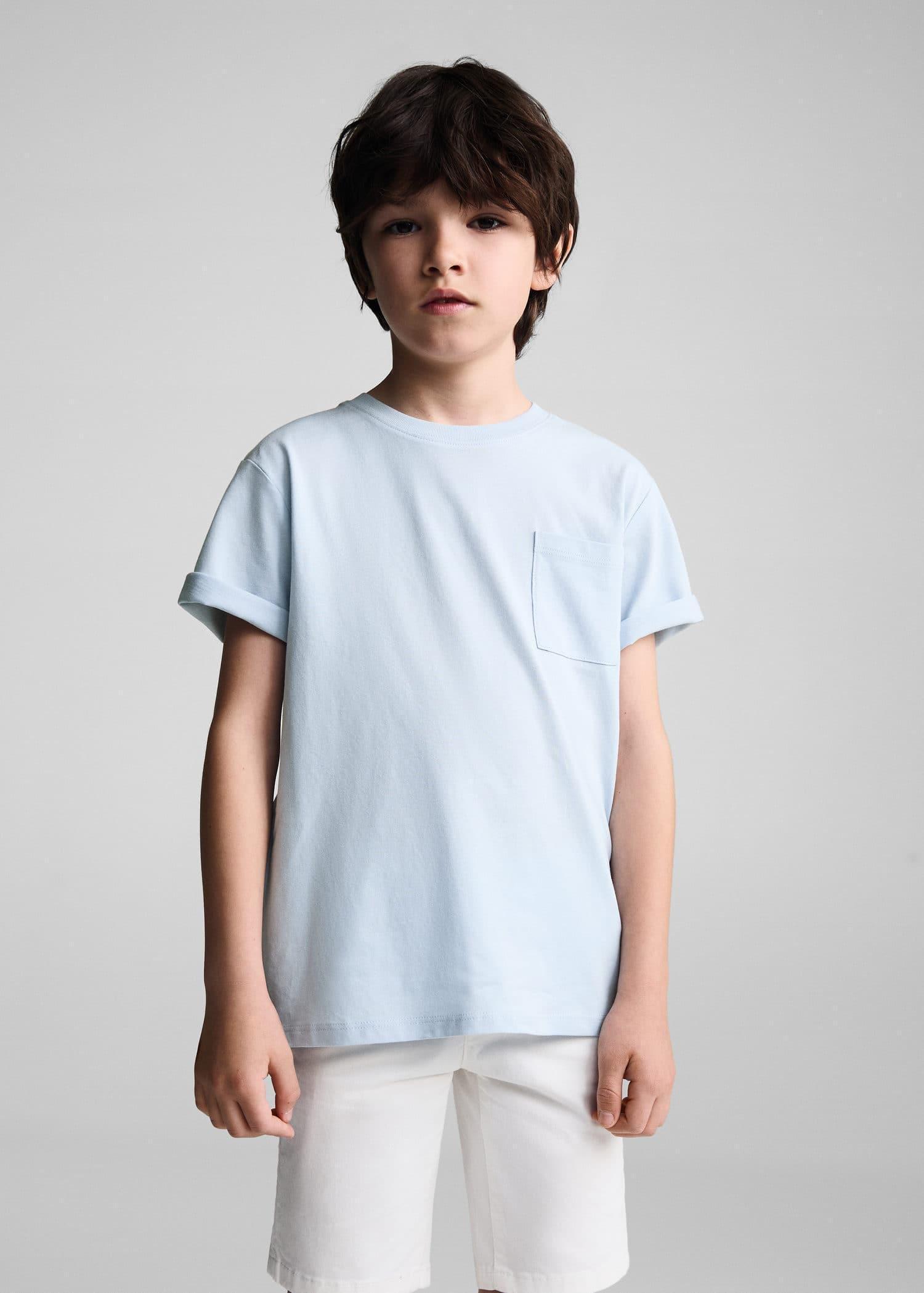 Mango - Blue Essential Cotton-Blend T-Shirt, Kids Boys