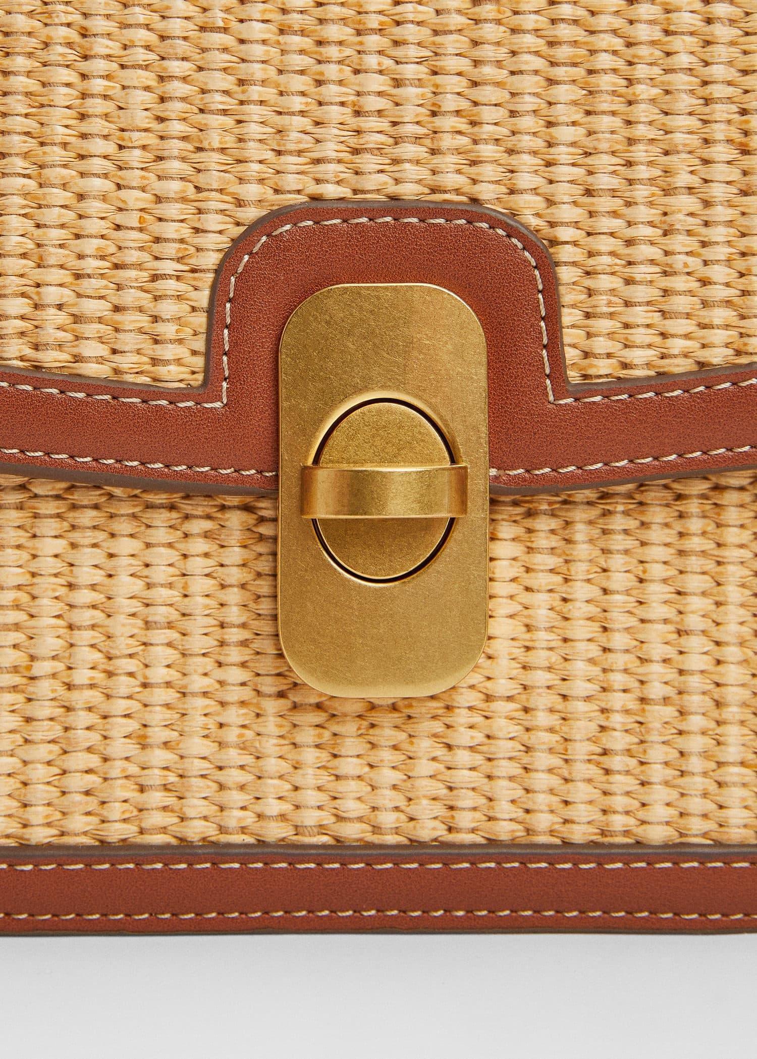 Brown Raffia-Effect Shoulder Bag, , large image number 2