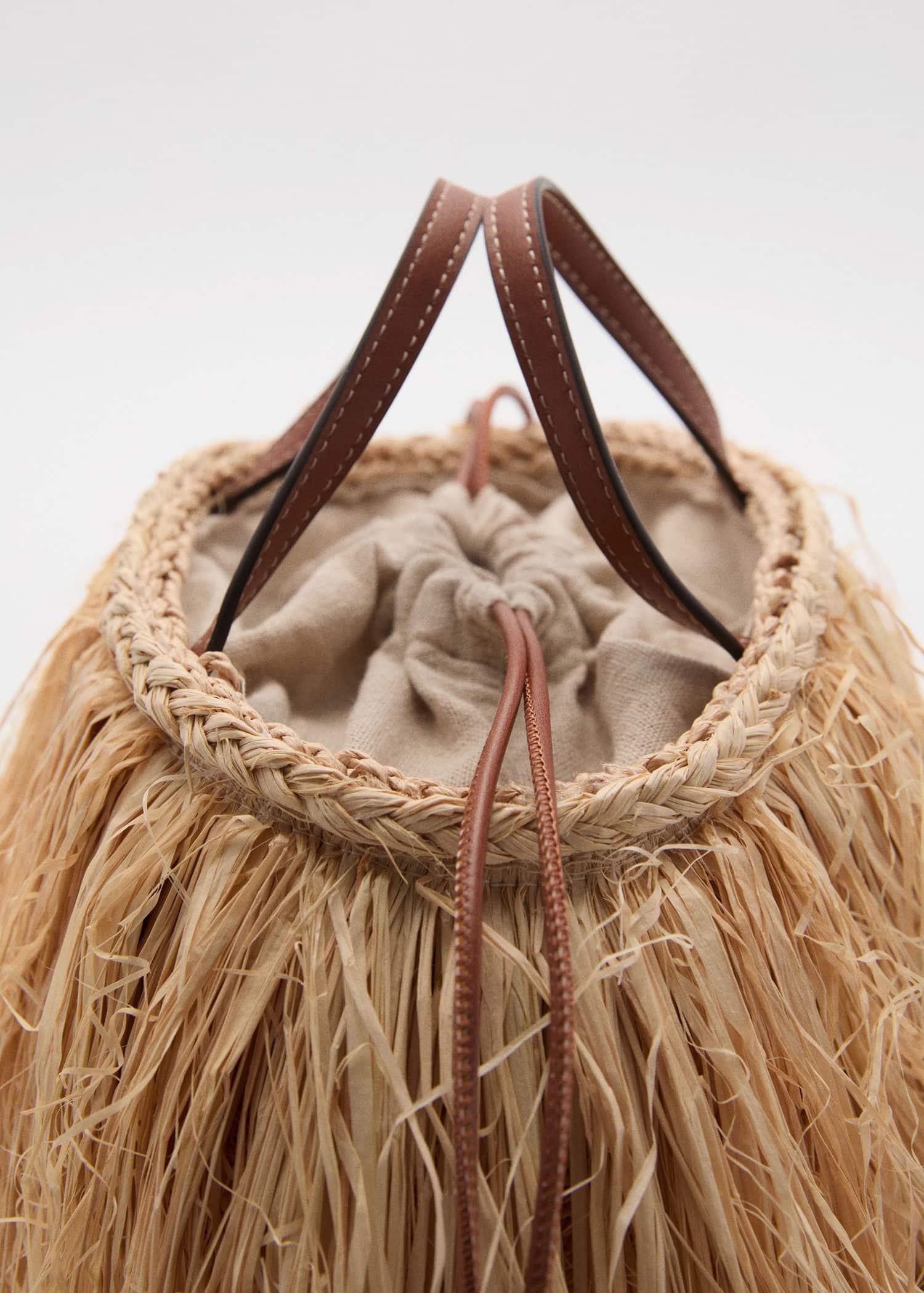 Mango - Beige Fringed Handbag