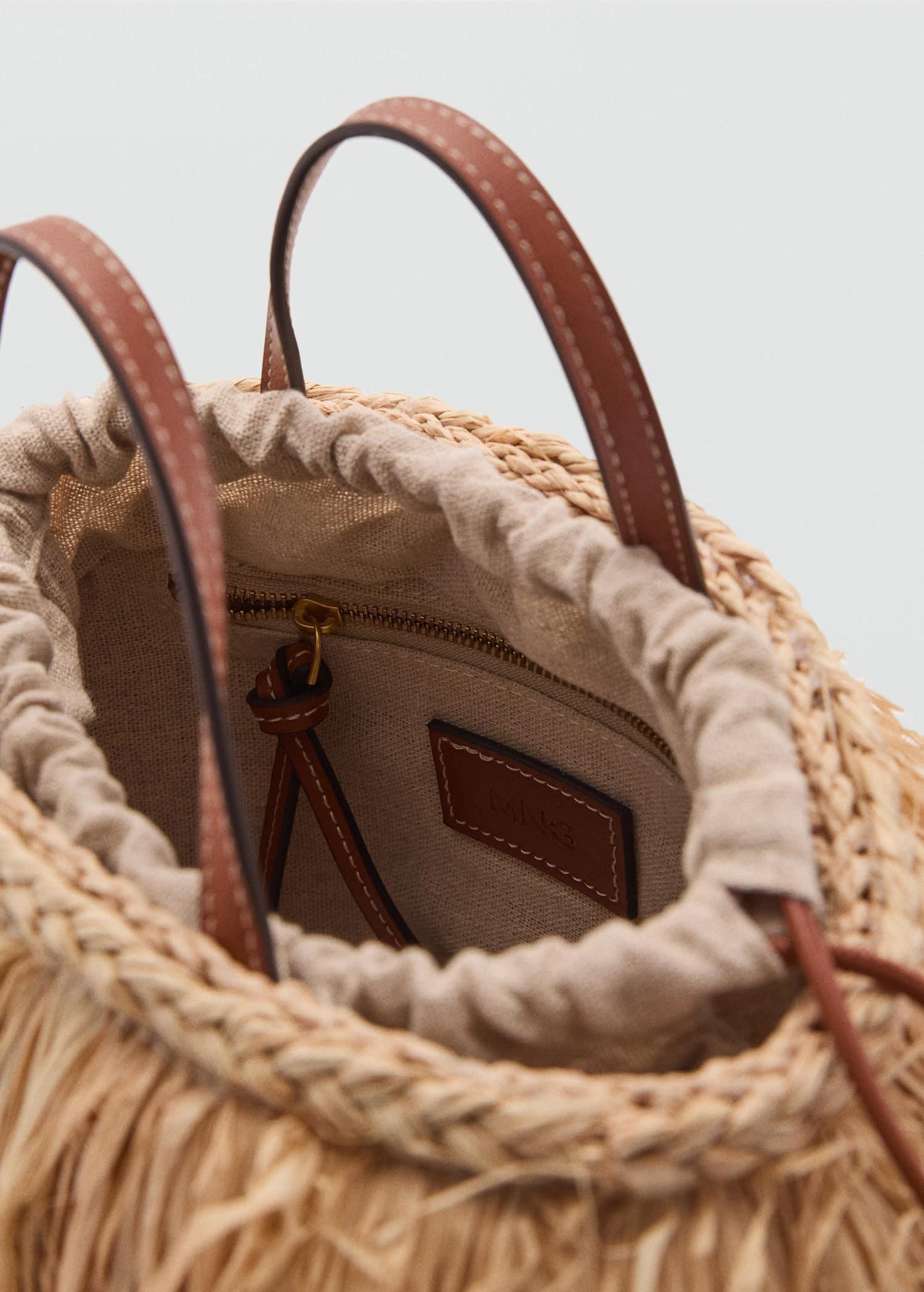 Mango - Beige Fringed Handbag