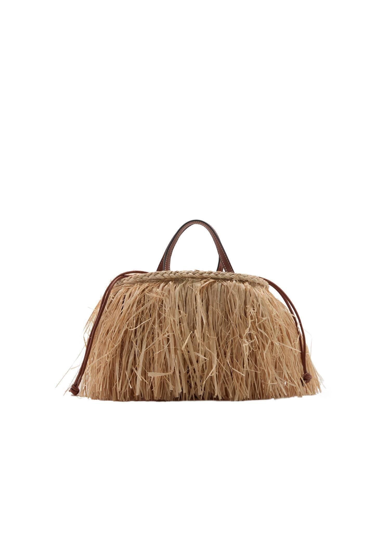 Mango - Beige Fringed Handbag