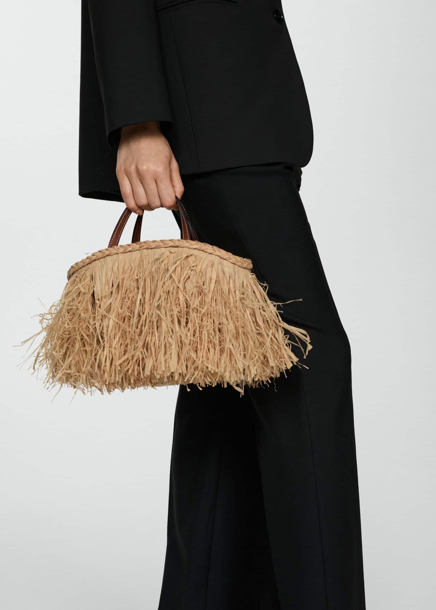 Mango - Beige Fringed Handbag