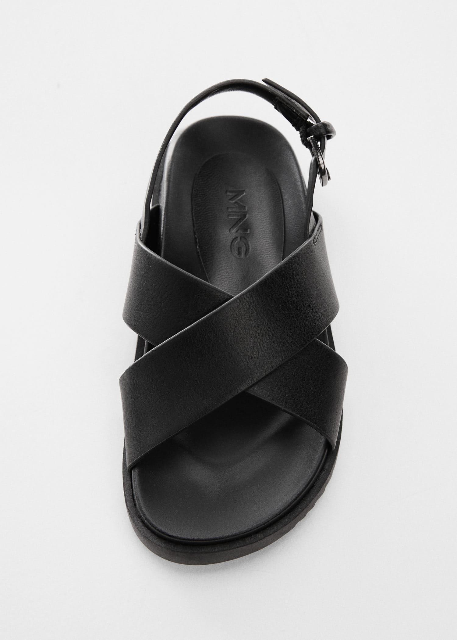 Black Buckle Strap Sandals, Kids Girls, , large image number 2