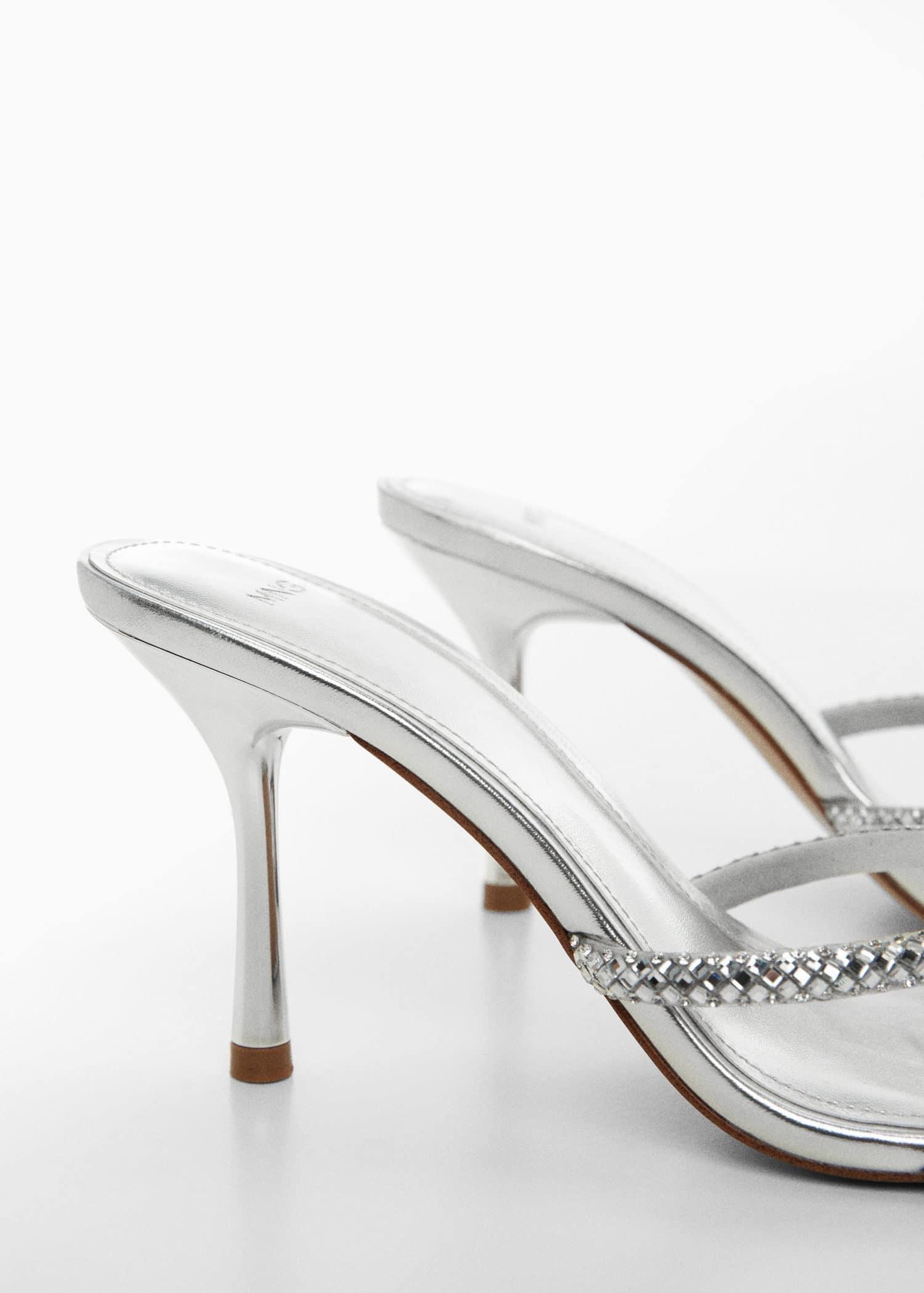 Silver Strap Rhinestone Sandals, , large image number 1