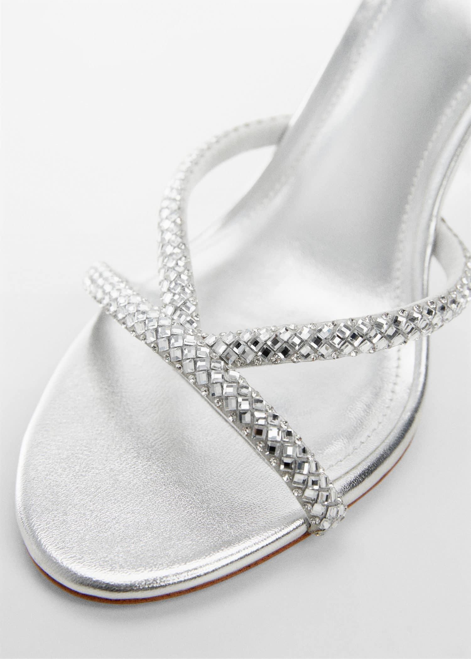 Silver Strap Rhinestone Sandals, , large image number 2