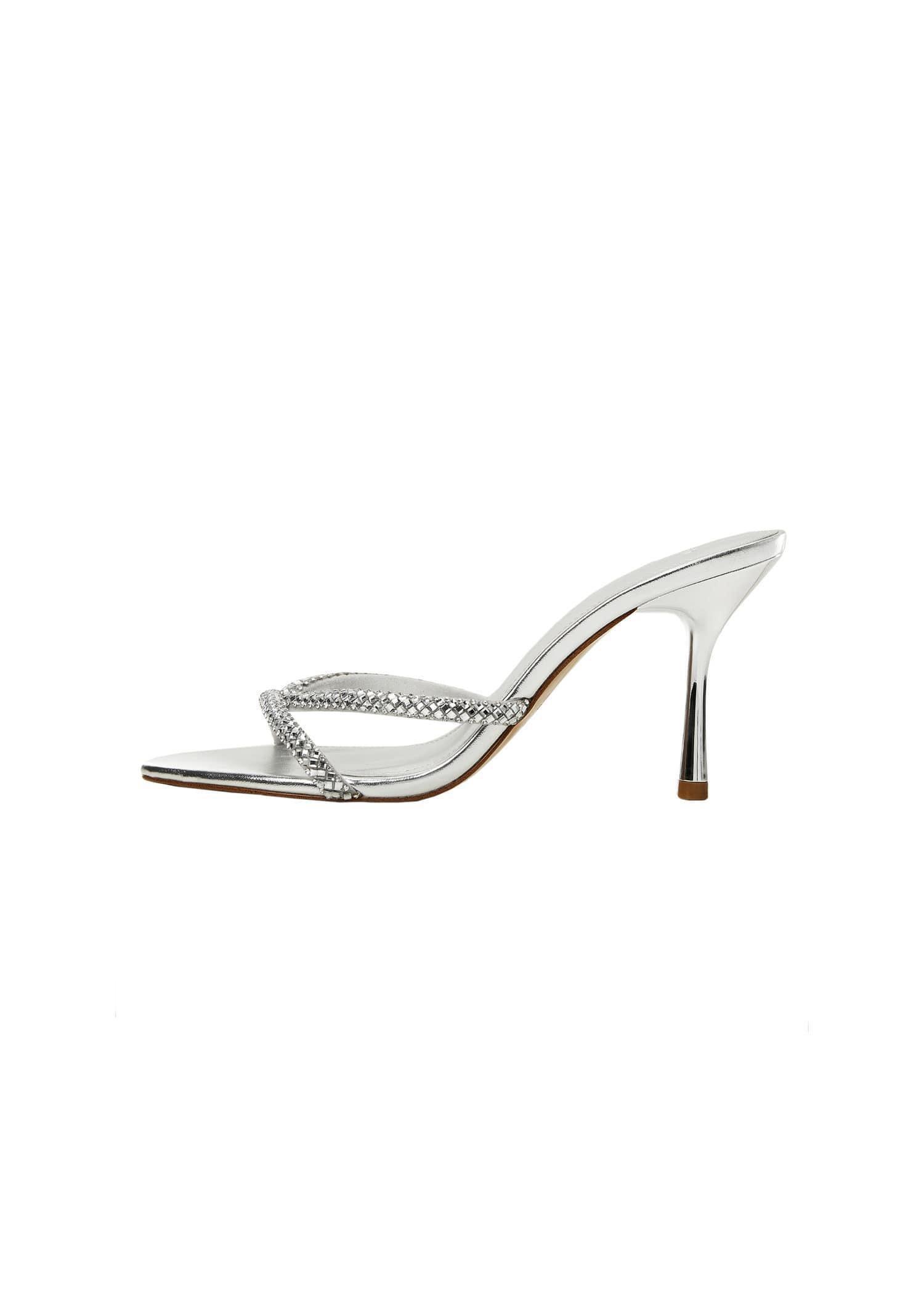 Silver Strap Rhinestone Sandals, , large image number 3