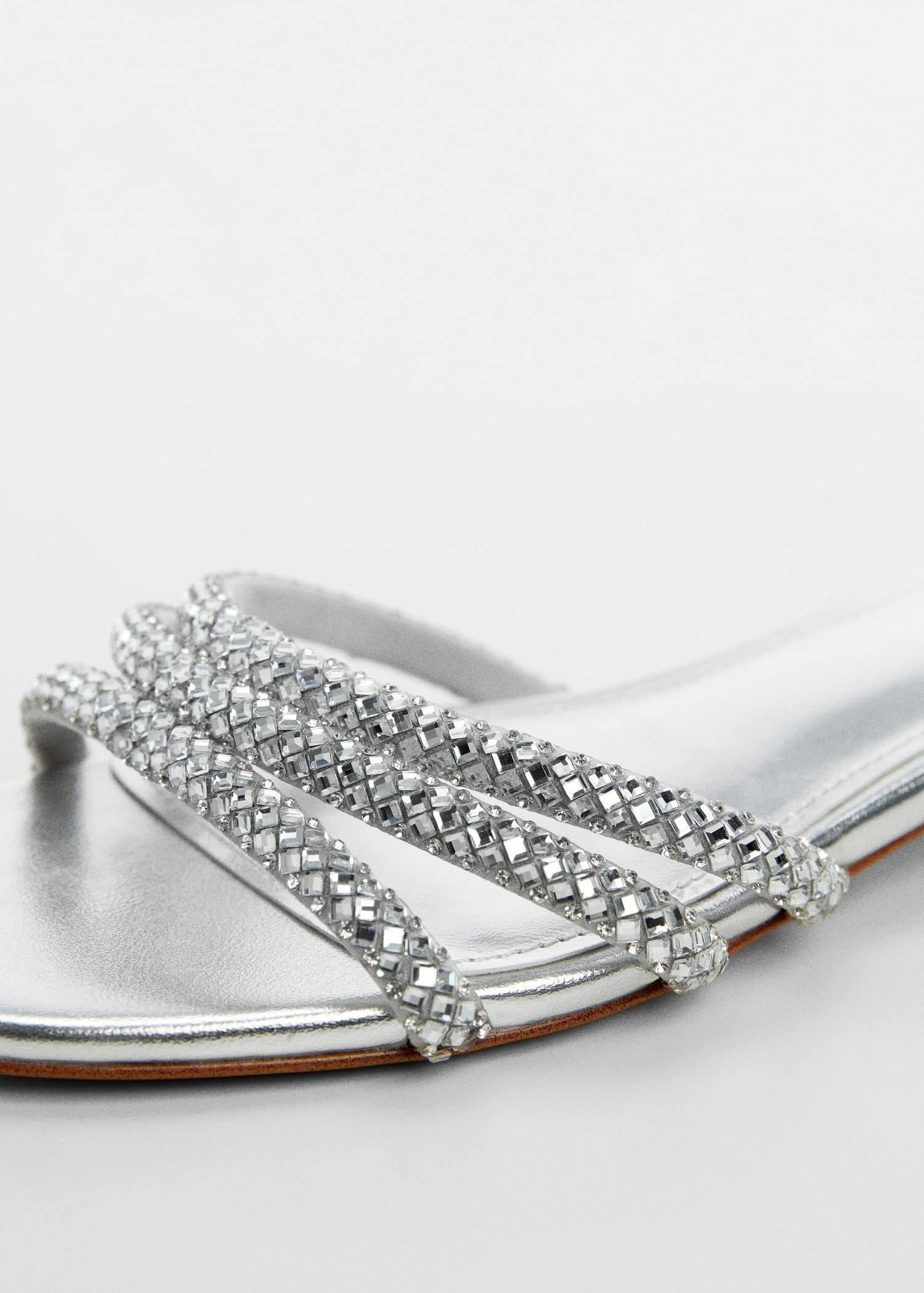 Mango - Silver Glitter Straps Sandal