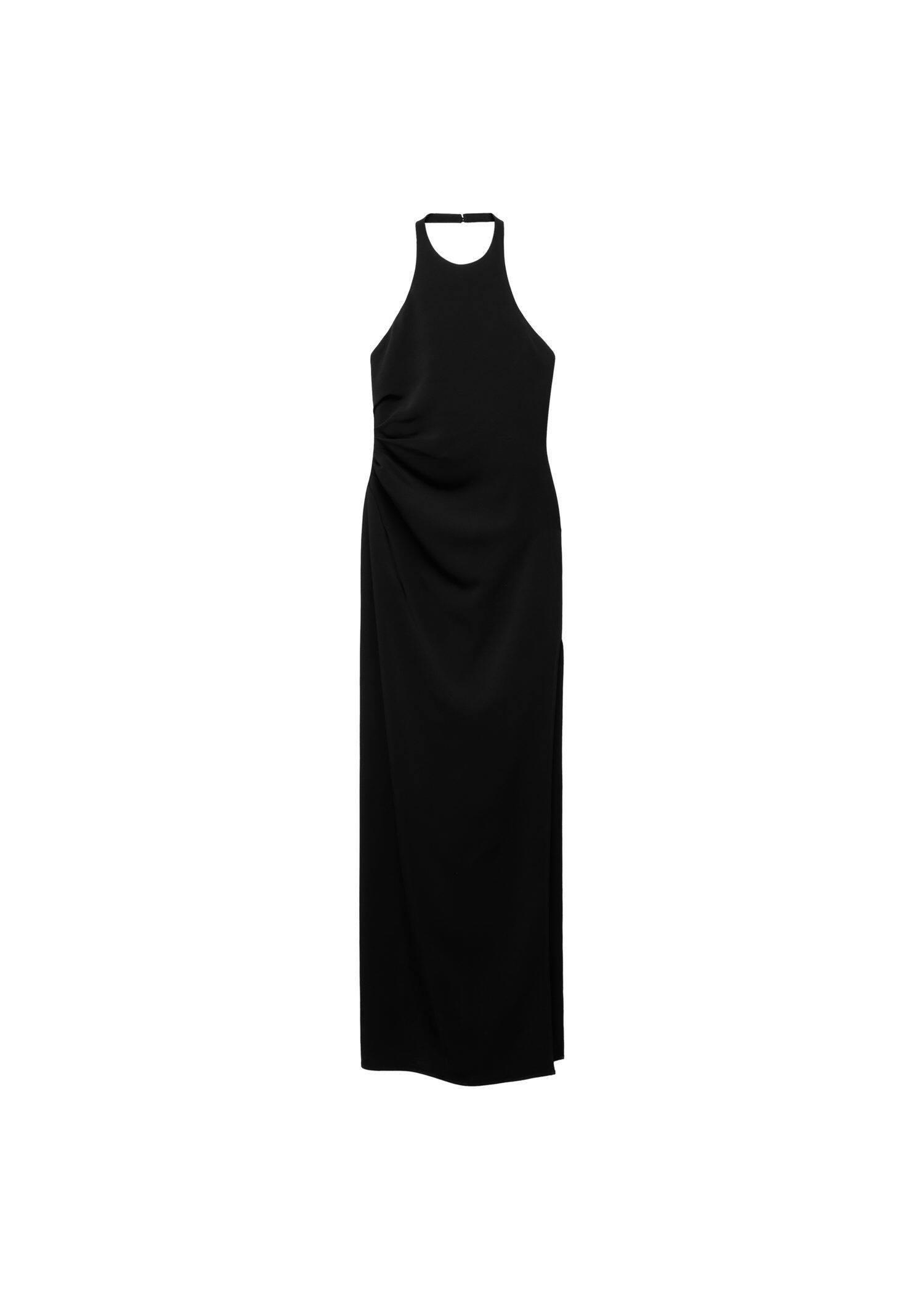 Black Halter Backless Dress, , large image number 3