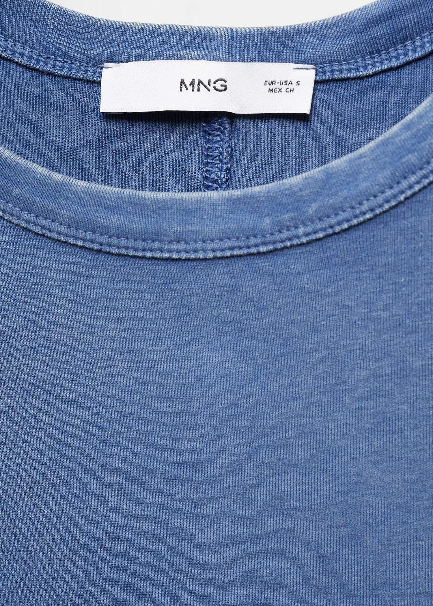 Mango - Blue Cotton T-Shirt