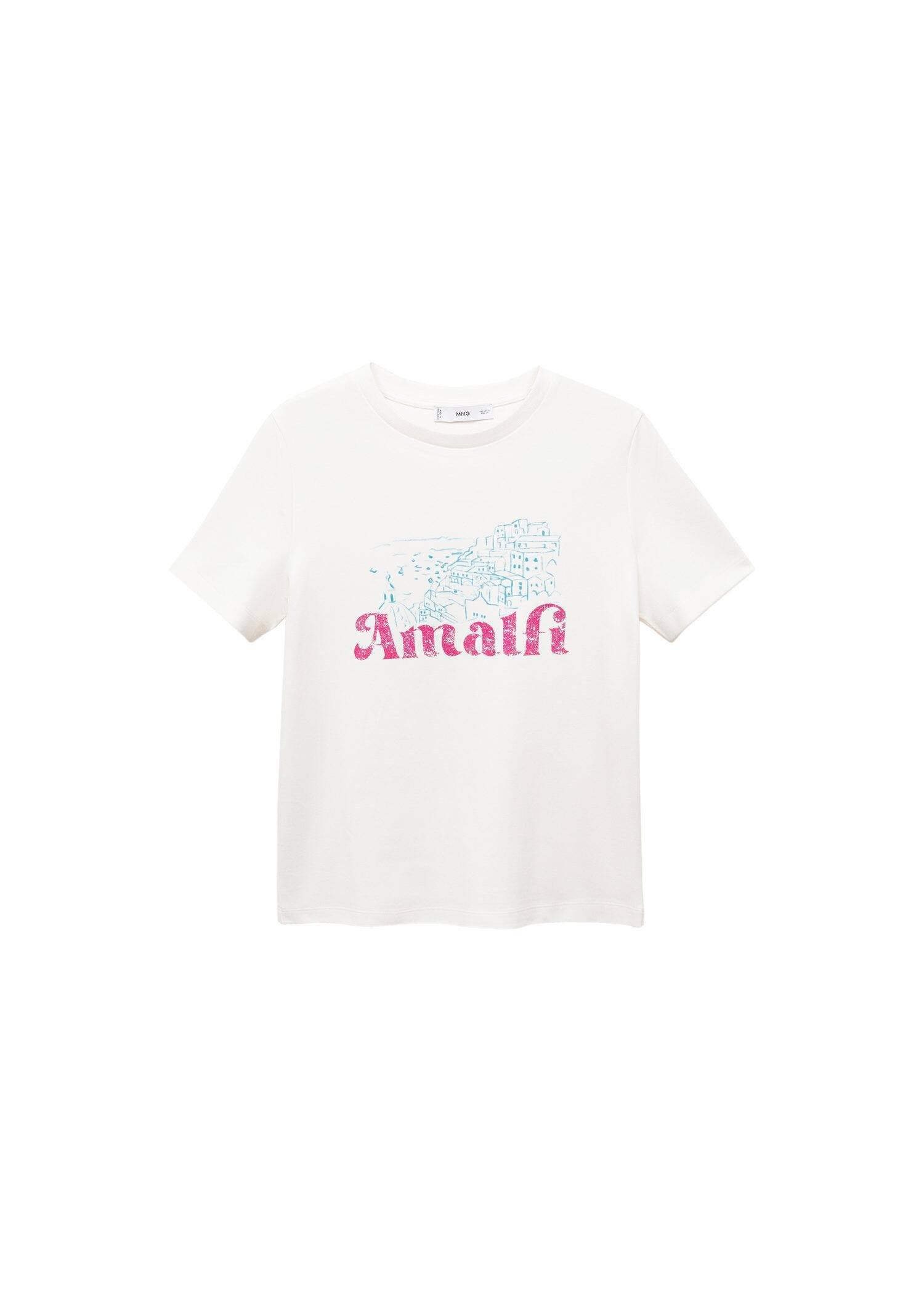 Mango - Pink Printed Cotton T-Shirt