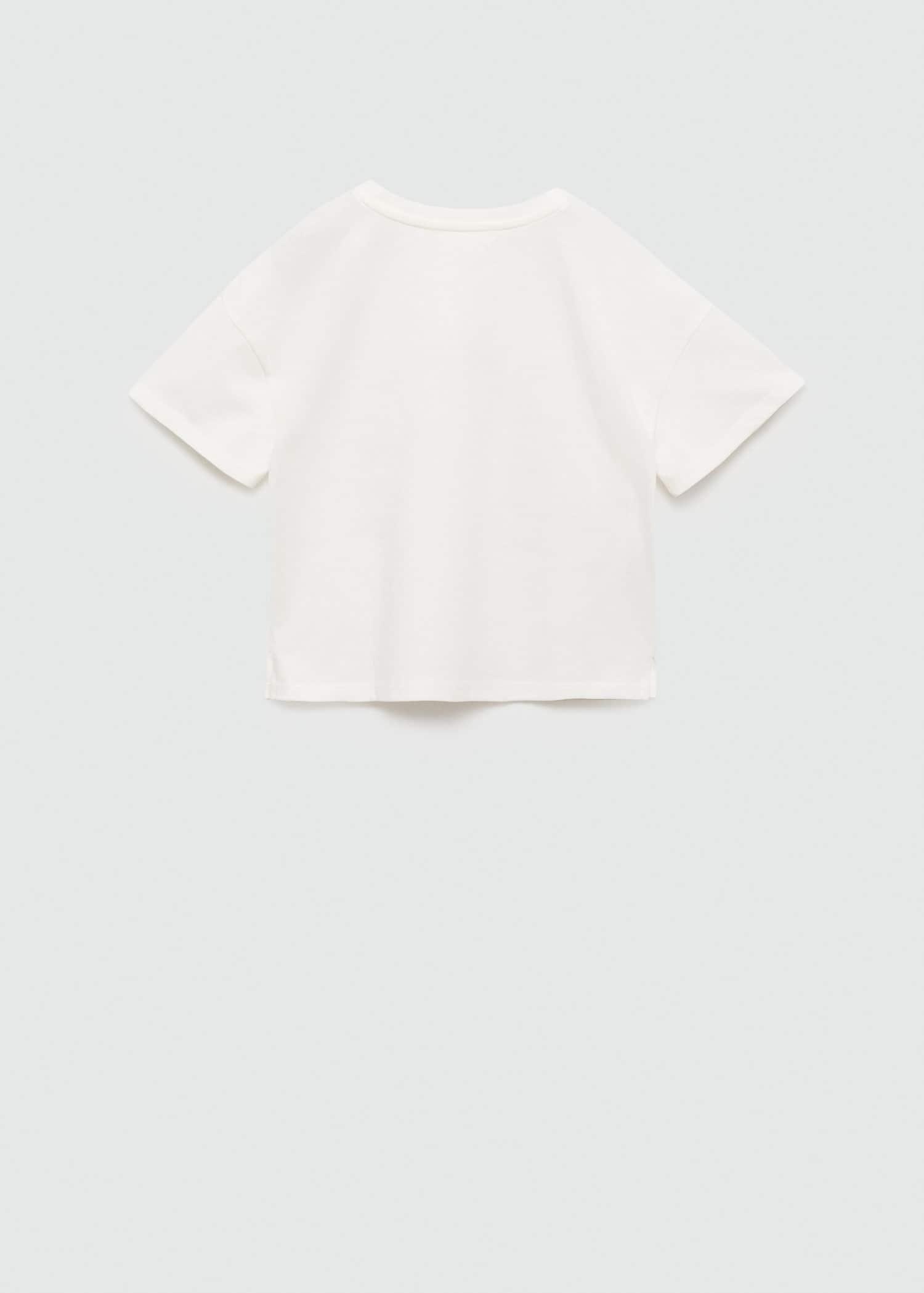 Mango - White Embroidered Message T-Shirt, Kids Girls