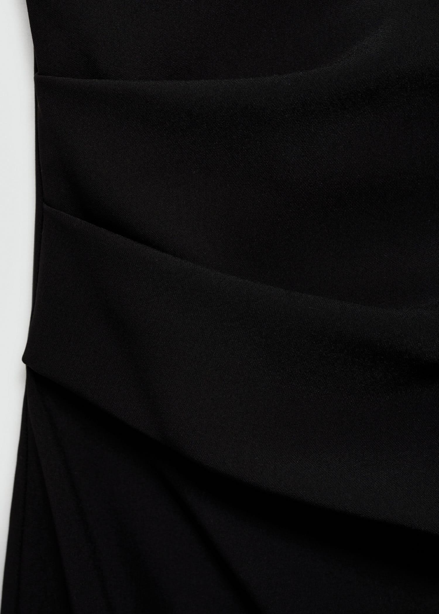 Mango - Black Asymmetric Neckline Dress