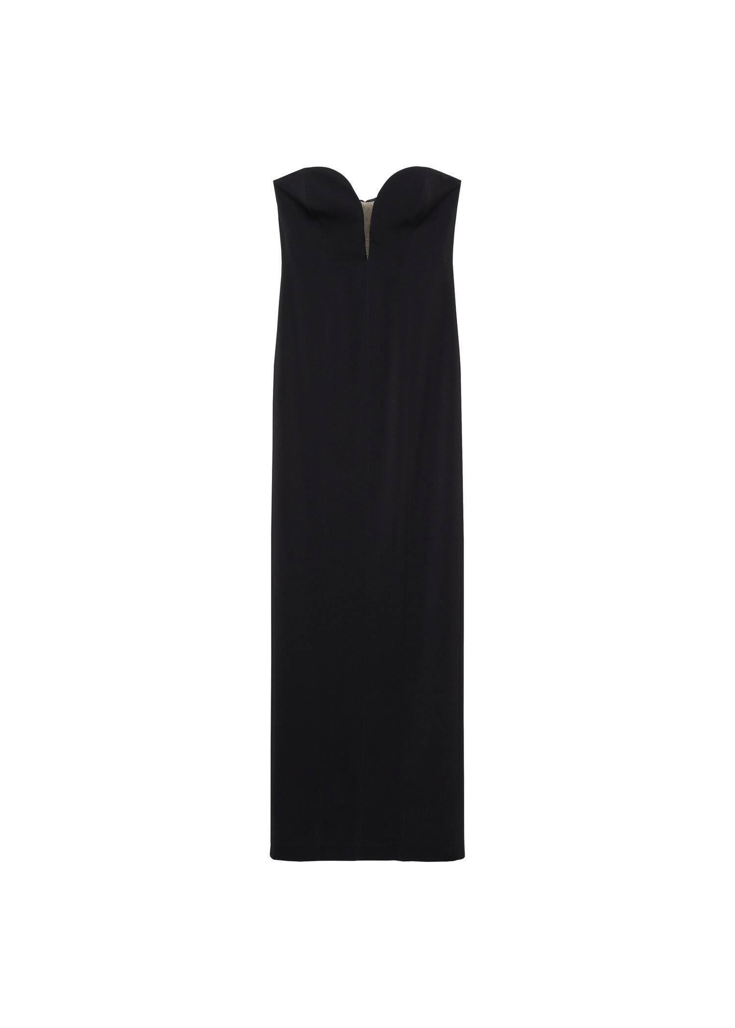 Black Strapless Dress With Sweetheart Neckline, , large image number 3