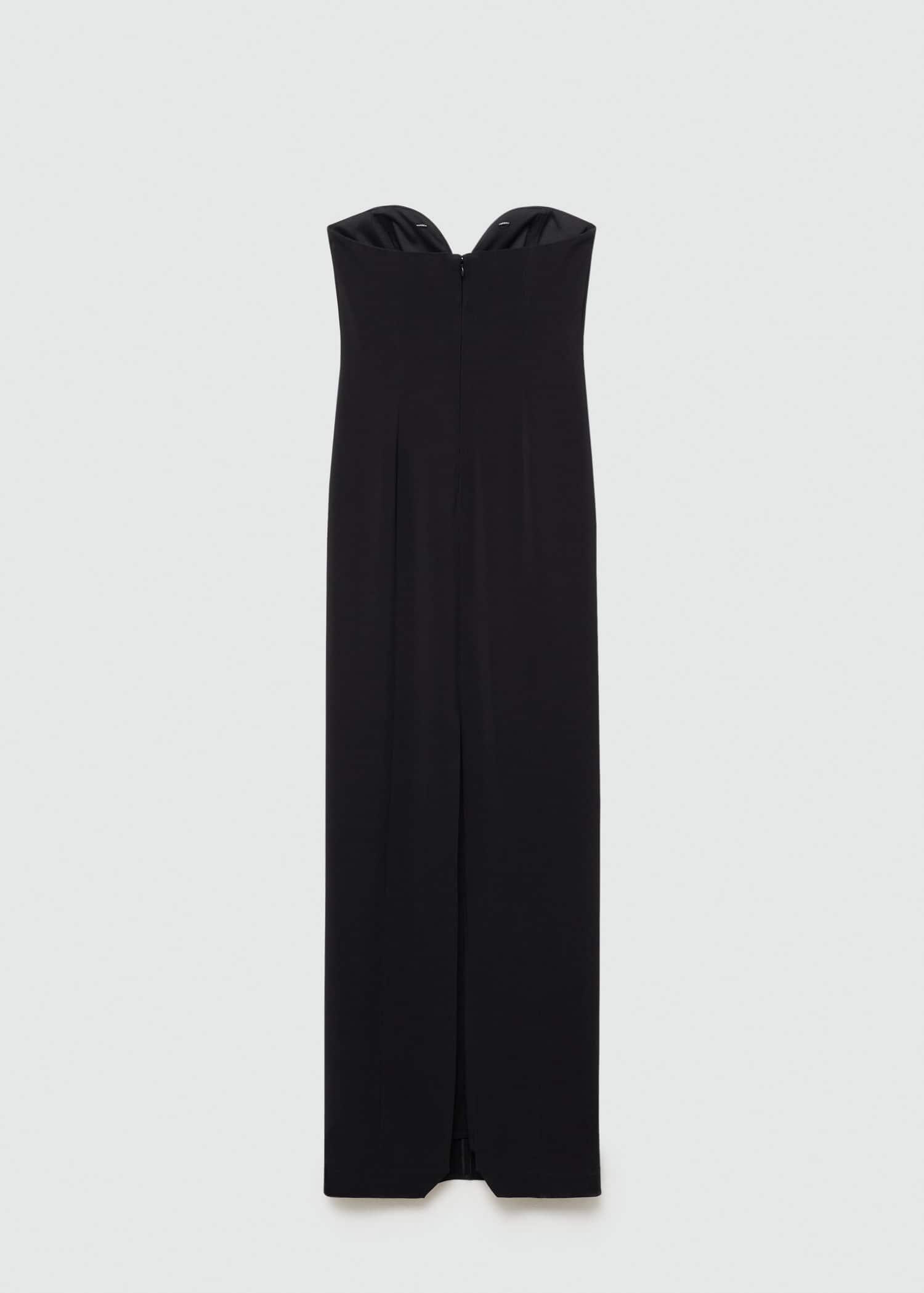 Black Strapless Dress With Sweetheart Neckline, , large image number 4