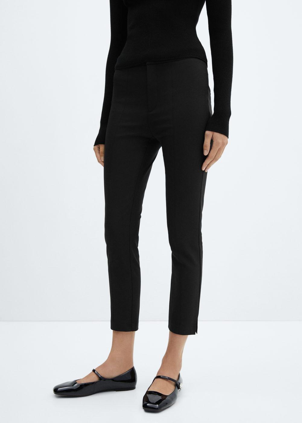 Black Crop Skinny Trousers, , large image number 0