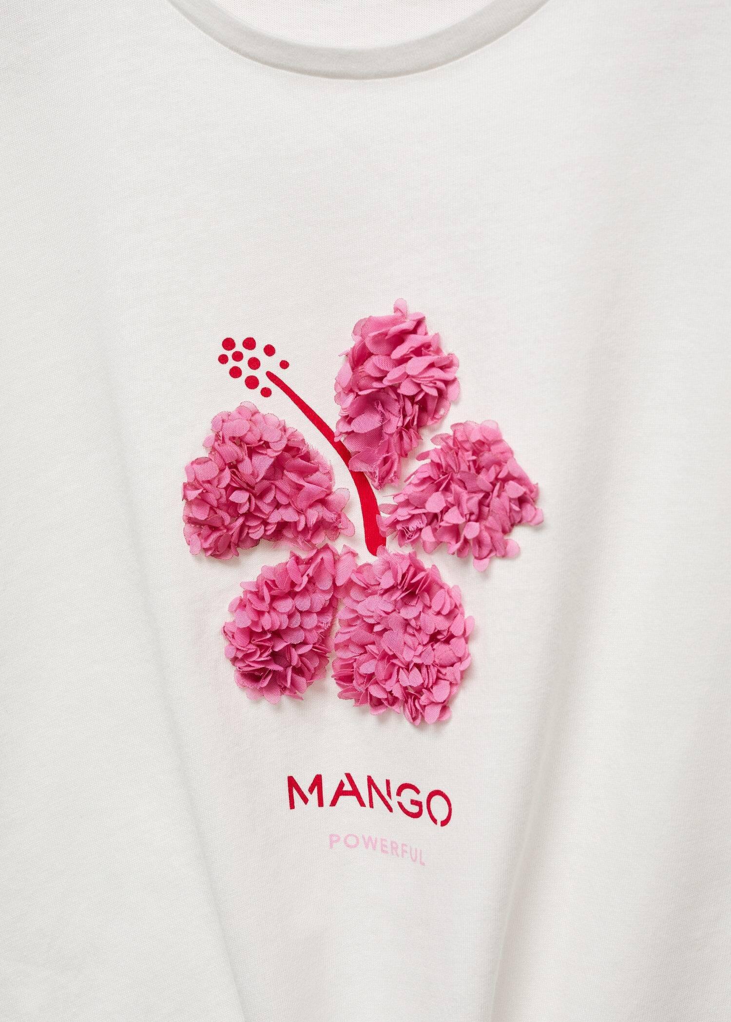 Mango - White Knot Printed T-Shirt, Kids Girls