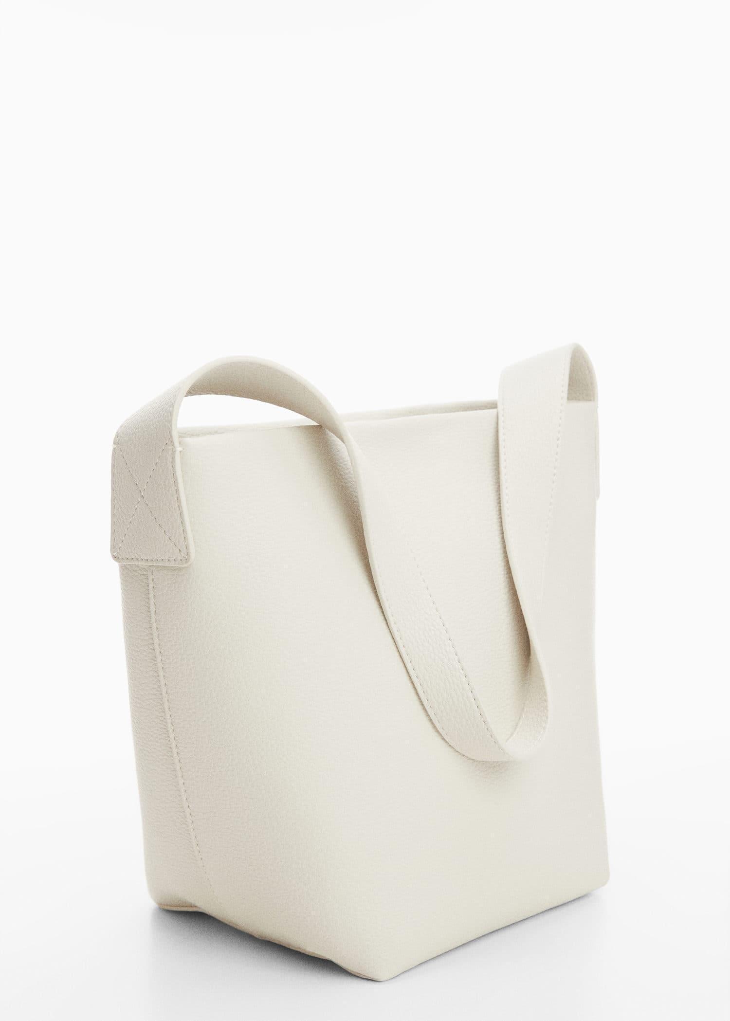 White Leather Effect Bucket Bag, , large image number 0