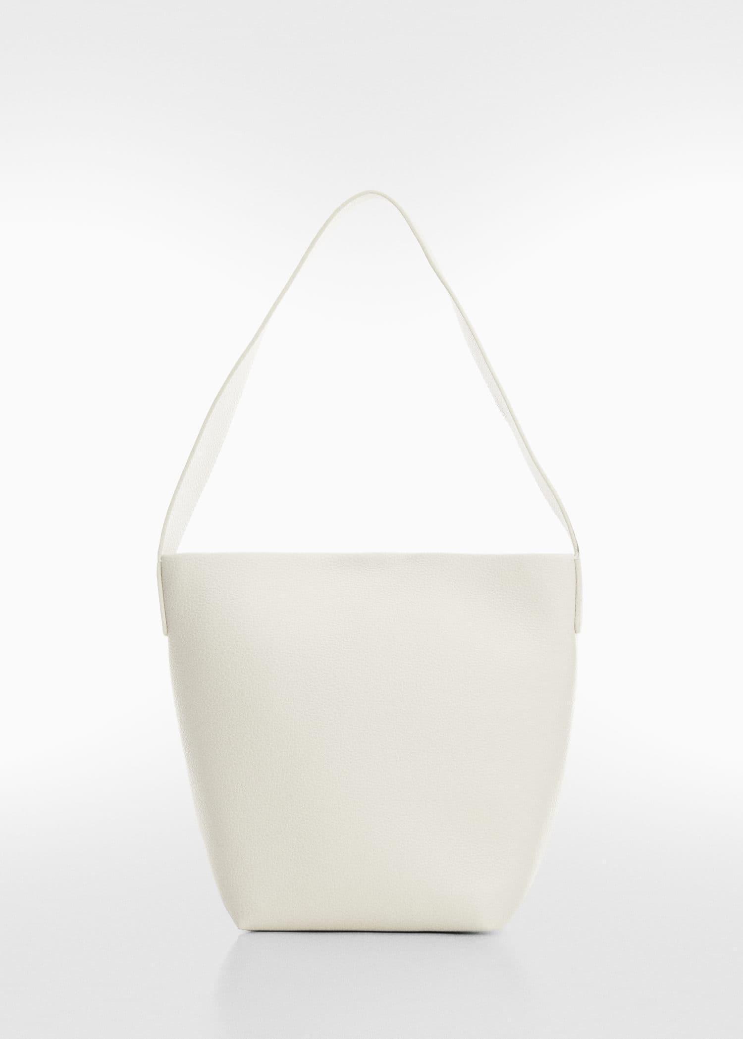 White Leather Effect Bucket Bag, , large image number 1