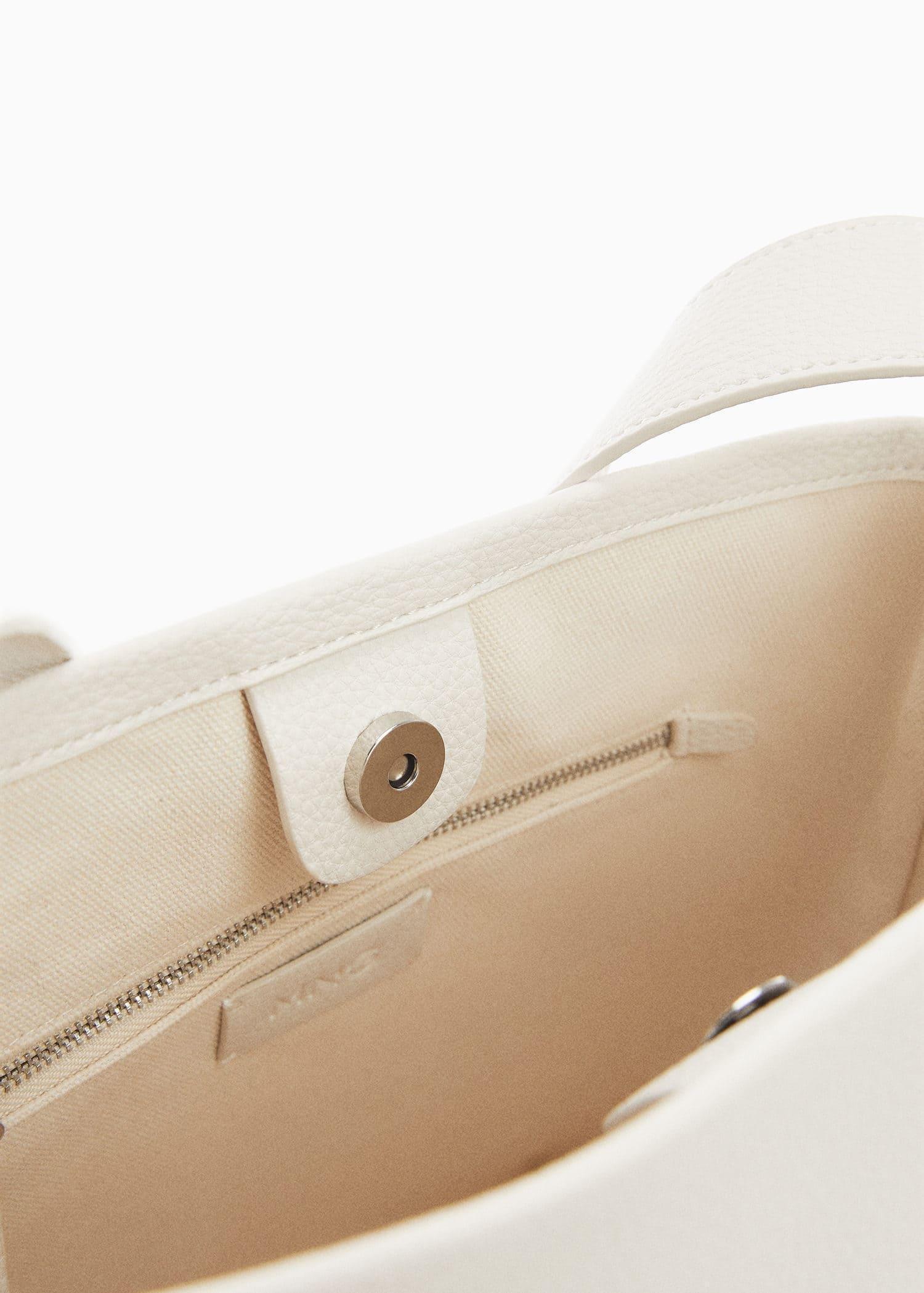 White Leather Effect Bucket Bag, , large image number 2